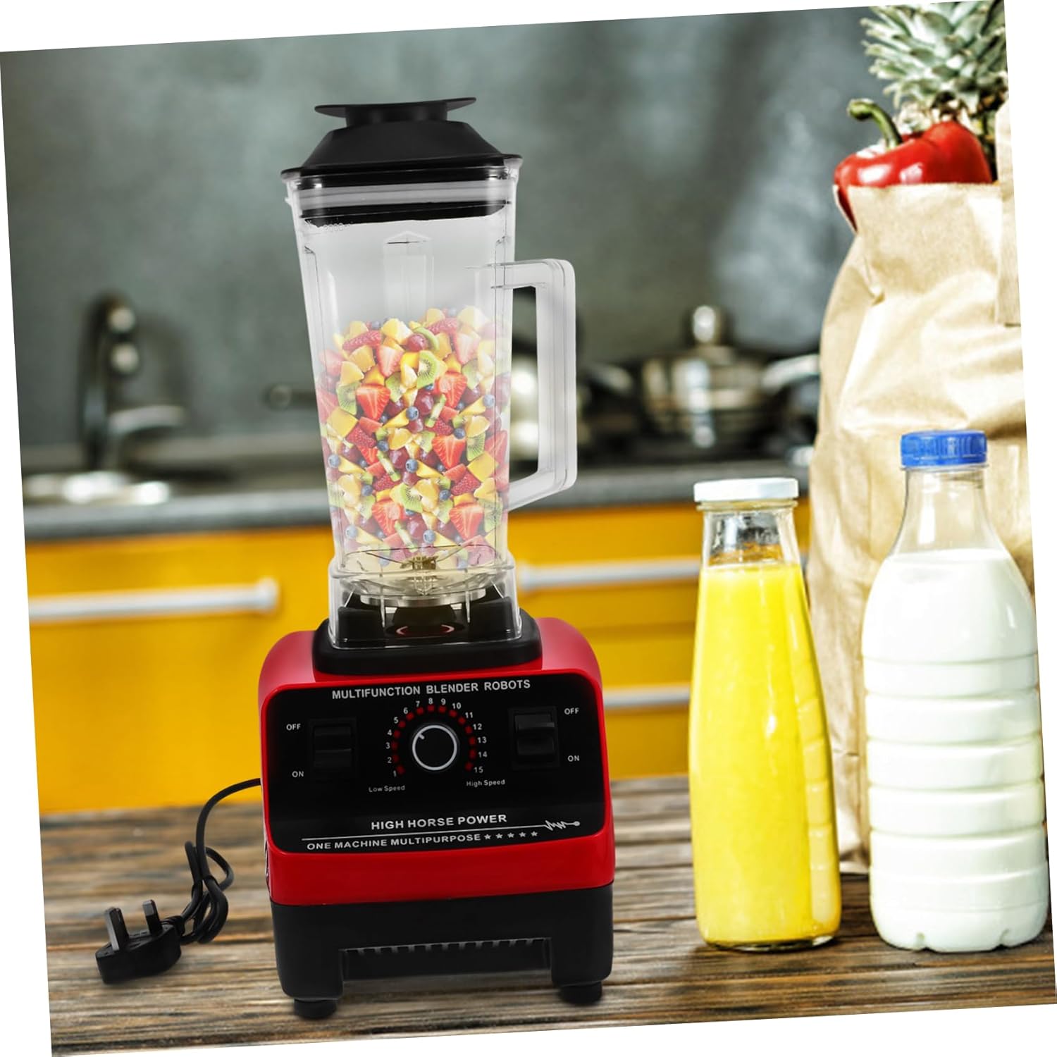 2L Blender Cup Replacement Parts for Smoothie Maker Juicer and Commercial Use Sturdy Plastic with Lid Multi-Use for Smoothies and Protein Shakes