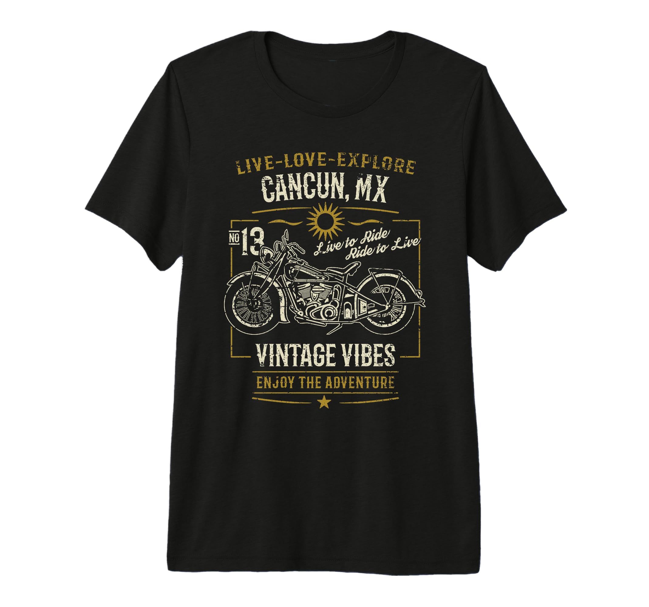 Cancun MX Mexico Vintage Distressed Motorcycle Design Premium Tri-blend T-Shirt