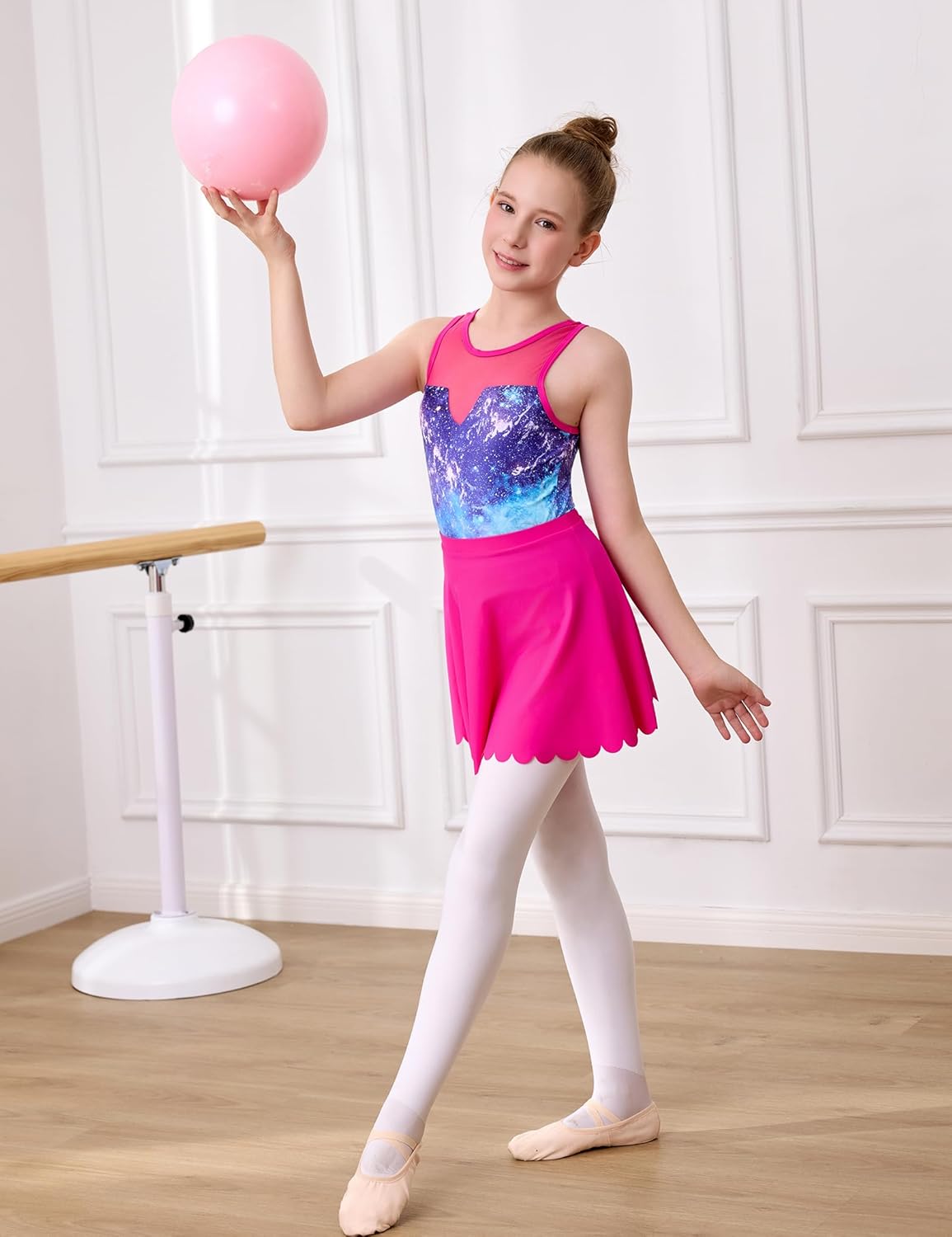 beautyin Girls Ballet Leotards Dance Gymnastic Outfits with Removable Skirt Sleeveless Dancewear - Image 6