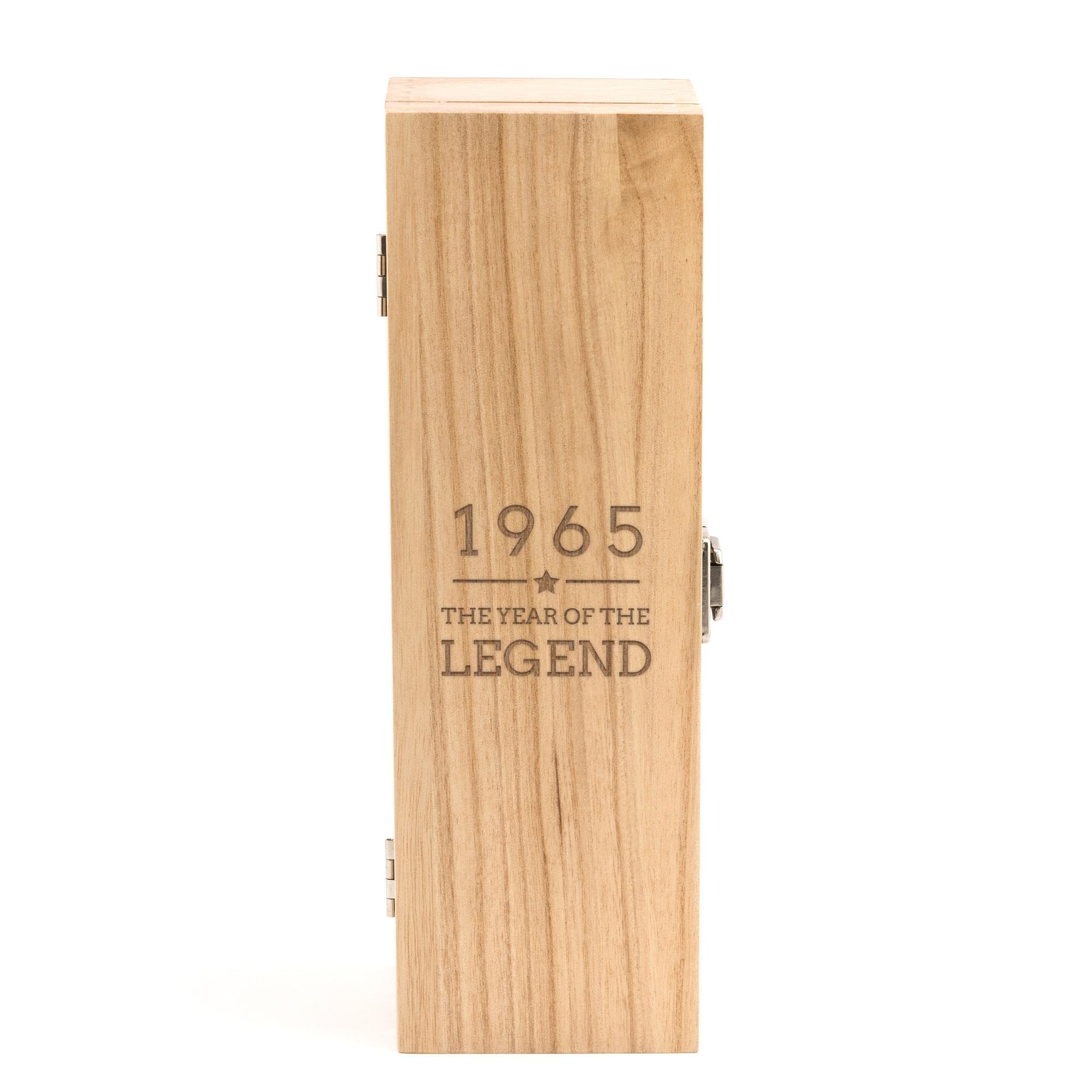 Dust and Things Engraved Wine Box - Year of the Legend Design | 60th Birthday Gifts for Men Him | Milestone Birthday Keepsake | Wine Gift For Dad Grandad Brother Friends (1965)