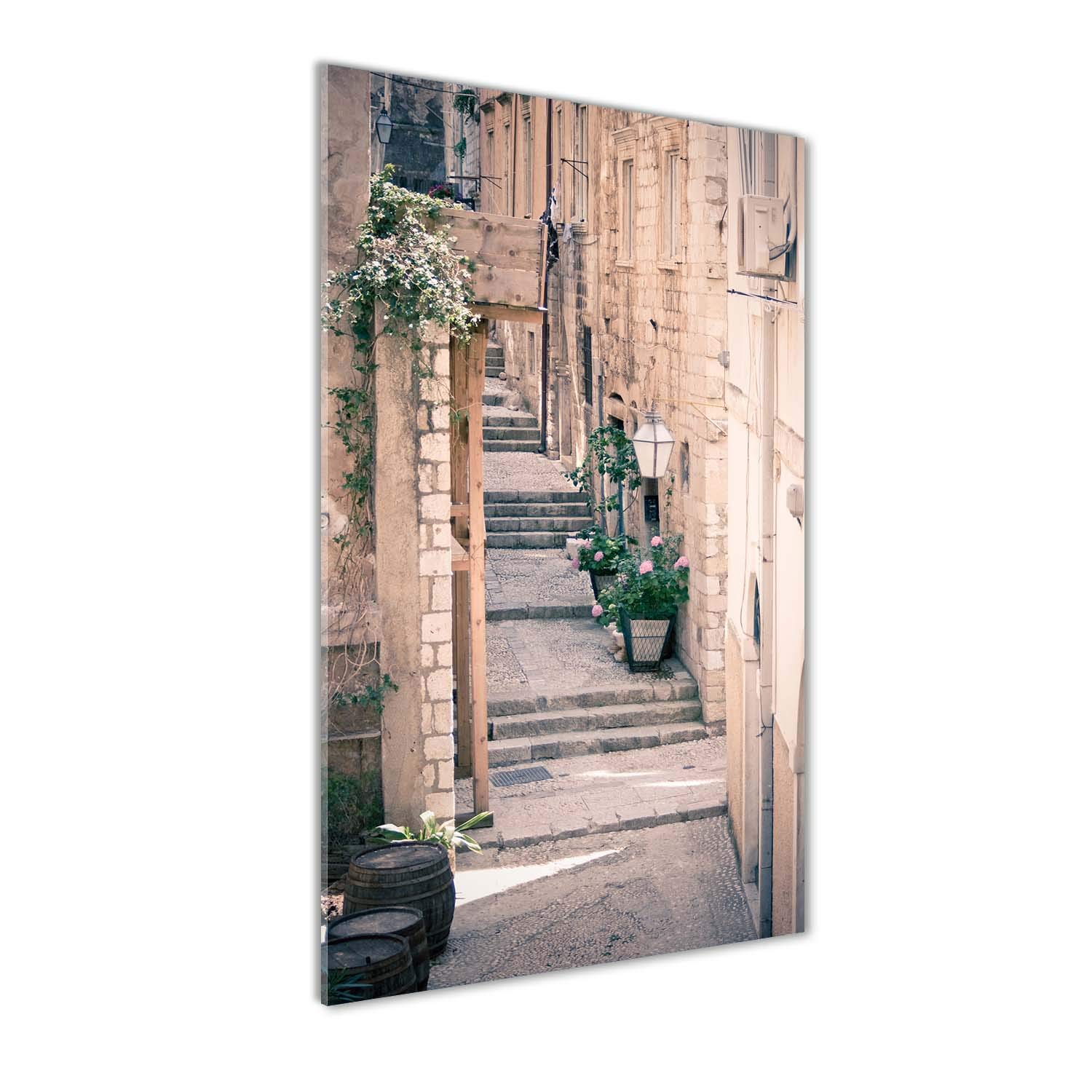 Peinture sur verre trempé 70x140cm incassable tableau image Dubrovnik durable