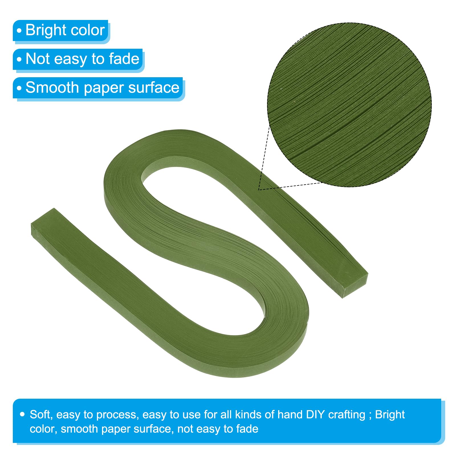 PATIKIL 120pcs Quilling Strips Paper 10mm(3/8") 54cm Origami Paper Quilling Strip for Art DIY Hand Craft Christmas Yellow Green - Image 3