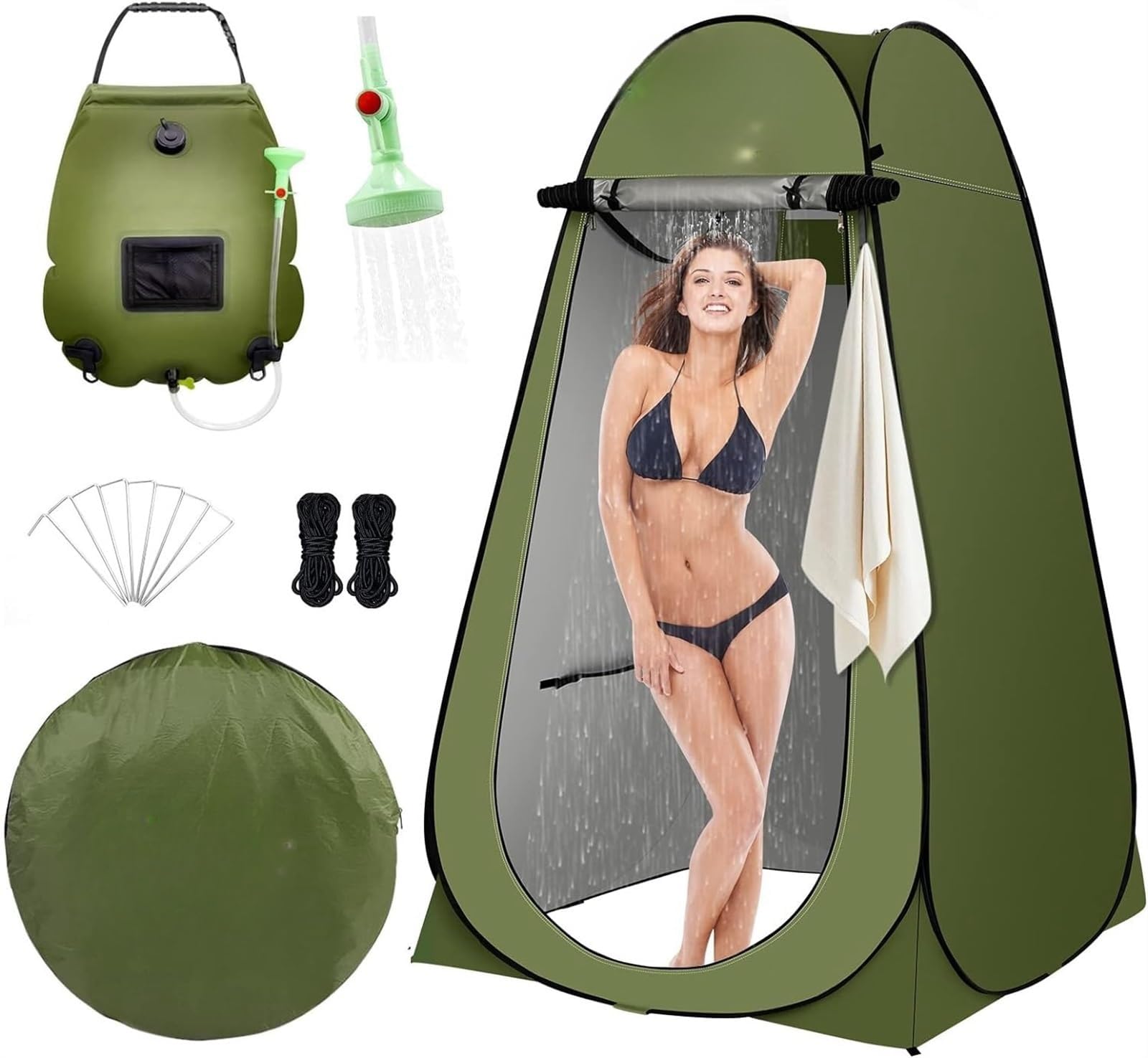 THE WHITE SHOP Solar Shower Tent Kit, Instant Pop Up Privacy, Solar Shower Bag, Sun Canopy Beach Outdoor Camp Privacy Tent, Easy Set Up, Foldable (Size : A)