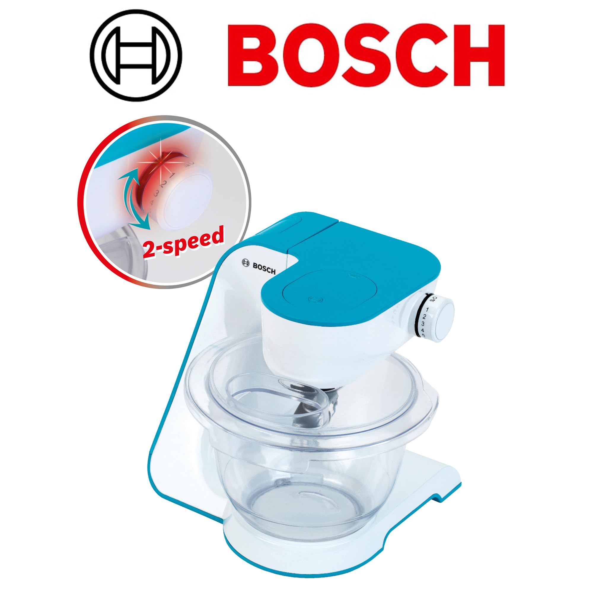 Theo Klein 9521 Robot kuchenny Bosch | Dziaajcy na baterie robot kuchenny o dwóch prdkociach | Wymiary: 20 cm x 22 cm x 20 cm I Zabawki dla dzieci od 3. roku ycia