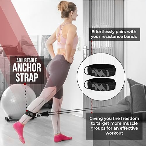 Miniatura 5 de INTENT SPORTS Juego de bandas de resistencia bandas de ejercicio con asas, anclaje de puerta, correas de tobillo para piernas, bolsa de transporte