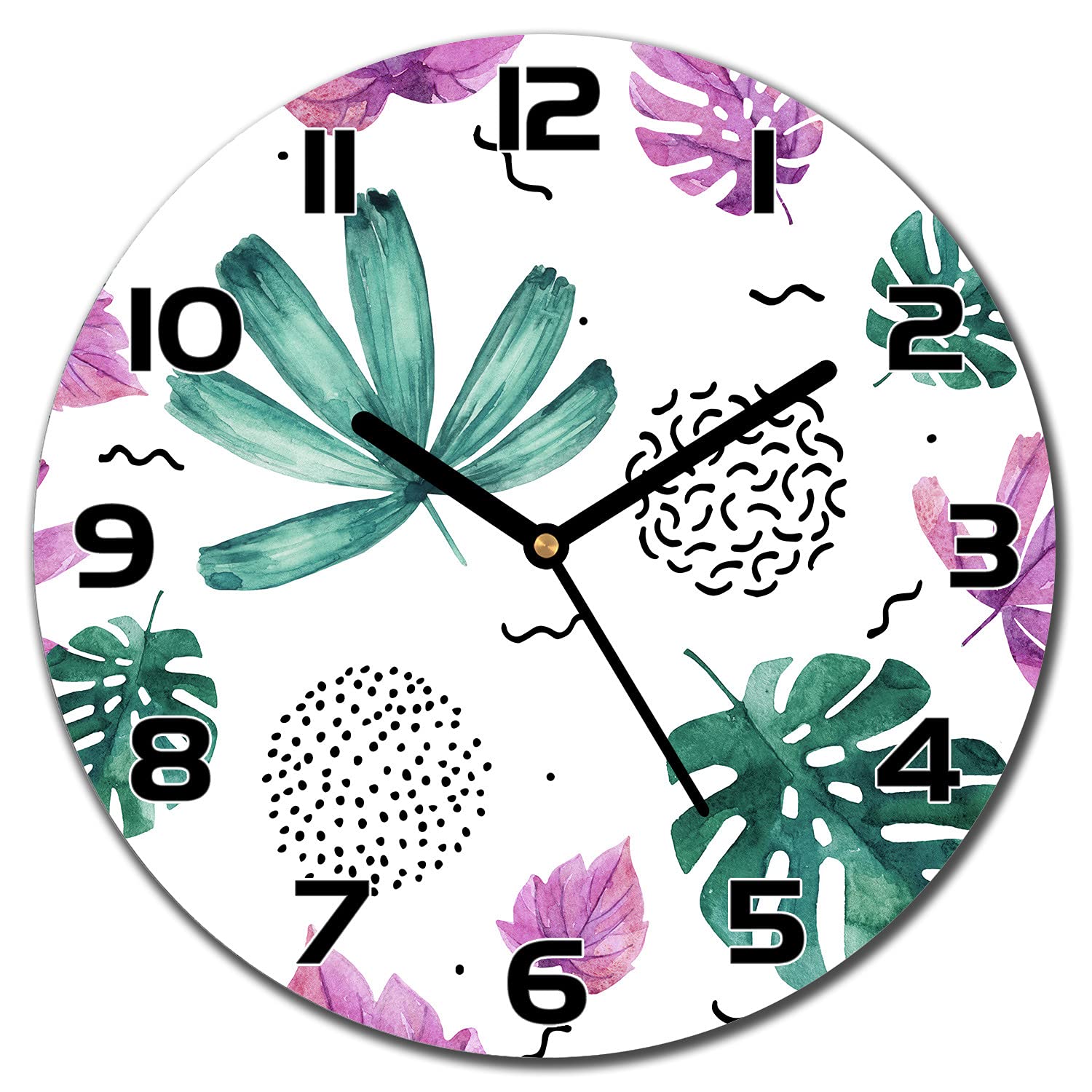 Horloge en verre moderne silencieuse pour éviter les bruits dans le salon