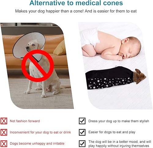 Miniatura 6 de LovinPet Ropa para perros  Pijama acogedora de Lucky Stars para perros, ajuste delgado, pijama ligera sin botones, pijama de cobertura completa para