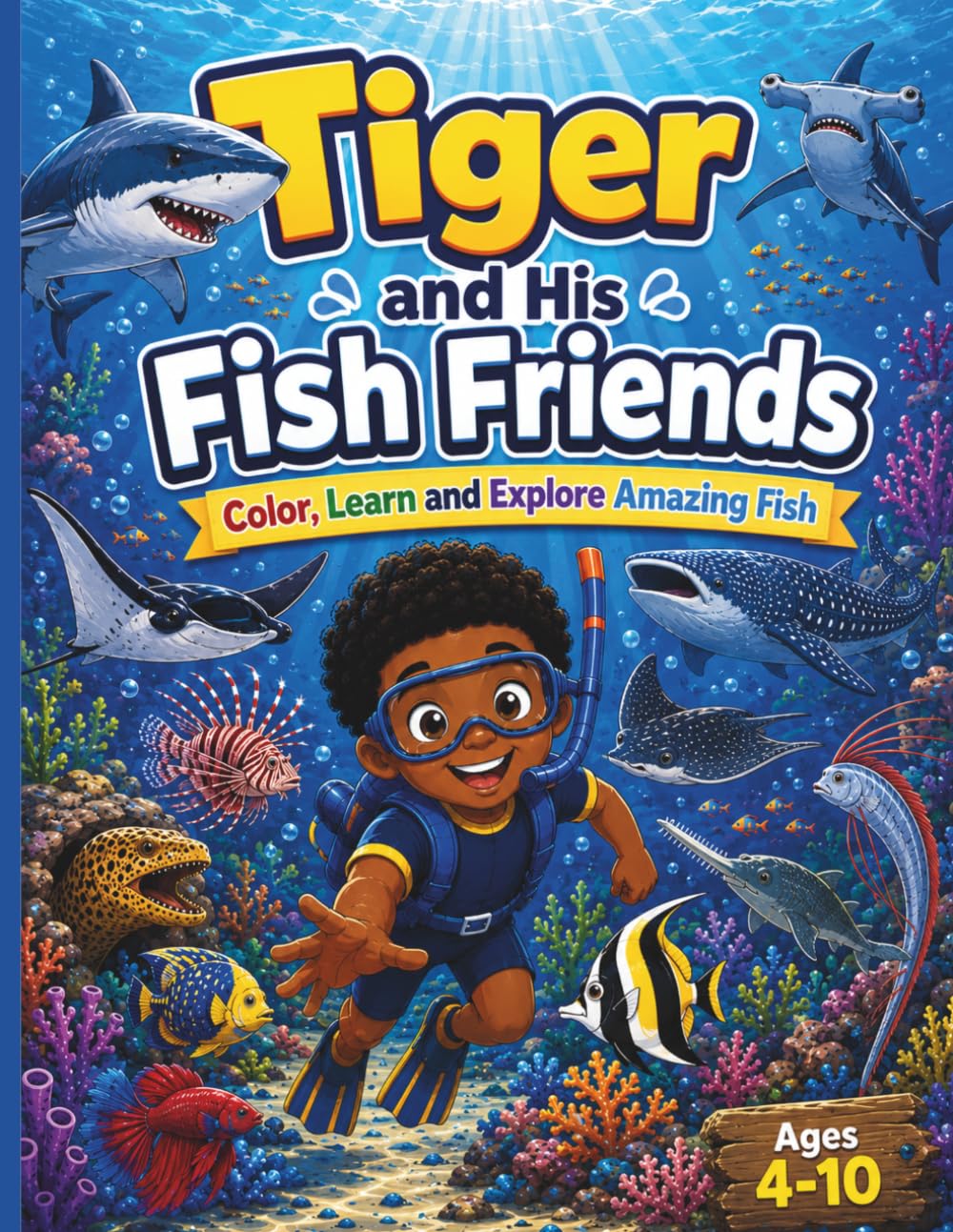 Tiger and His Fish Friends: Color, Learn and Explore Amazing Fish (Tiger's Learning Adventures)