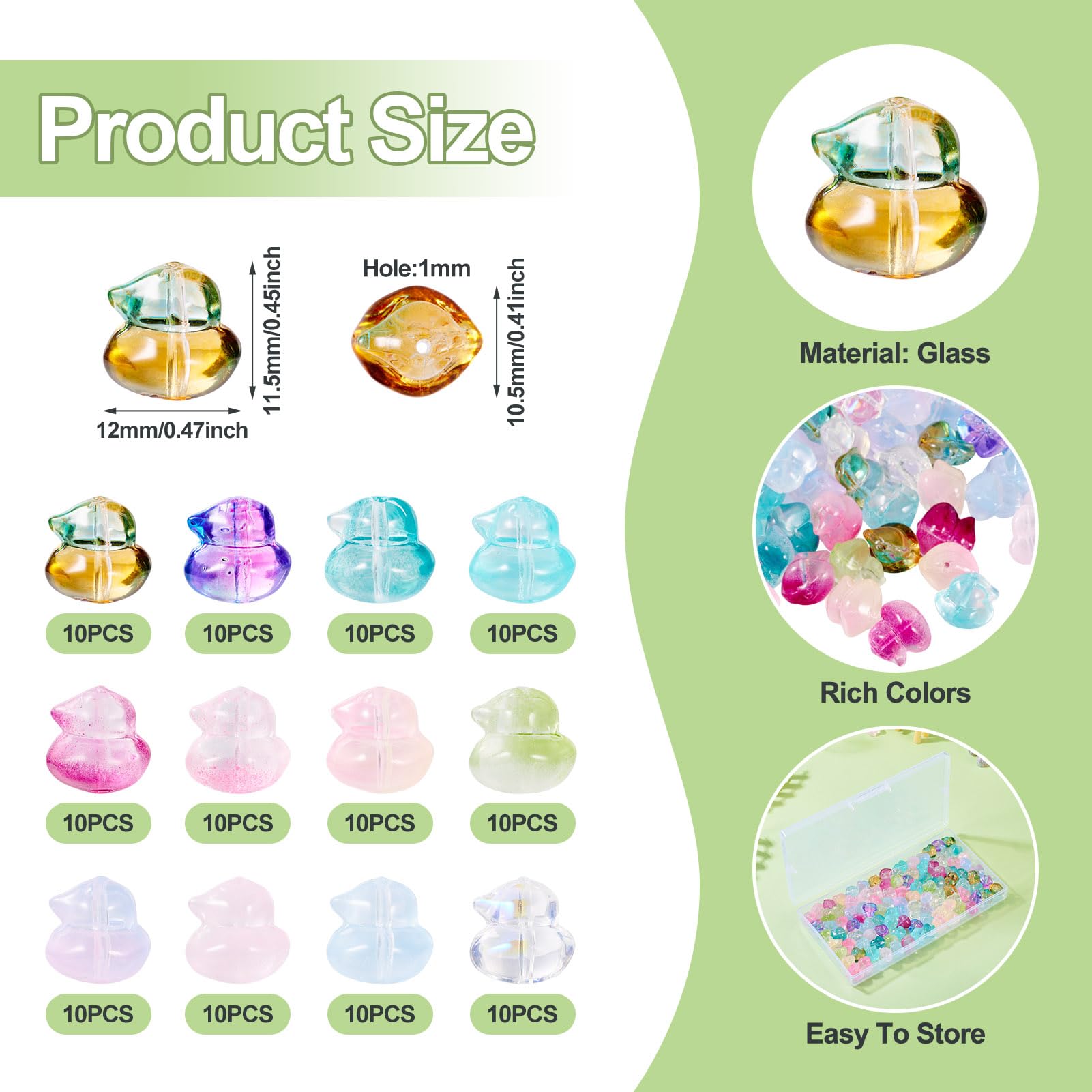 Perles De Verre Ours Mignon Pour Bijoux, Conception De Bricolage, Bracelet Et Collier, Document De Placage, Résultats De Bijoux, Adt, 8x9mm