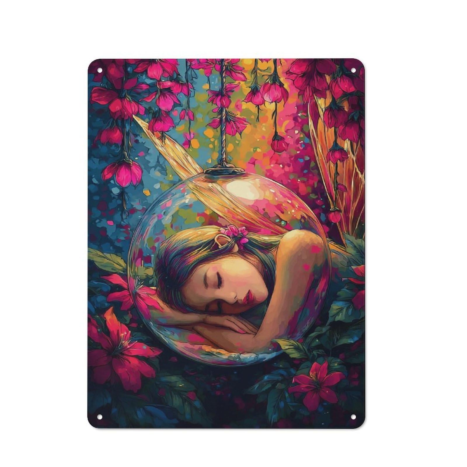 Junmoney Enchanted Garden Dreamscape For Man Cave Or Games Room, Retro Metal Plaque 40X30cm, For Metal Sign Collectors, For Garage And Workshop Walls