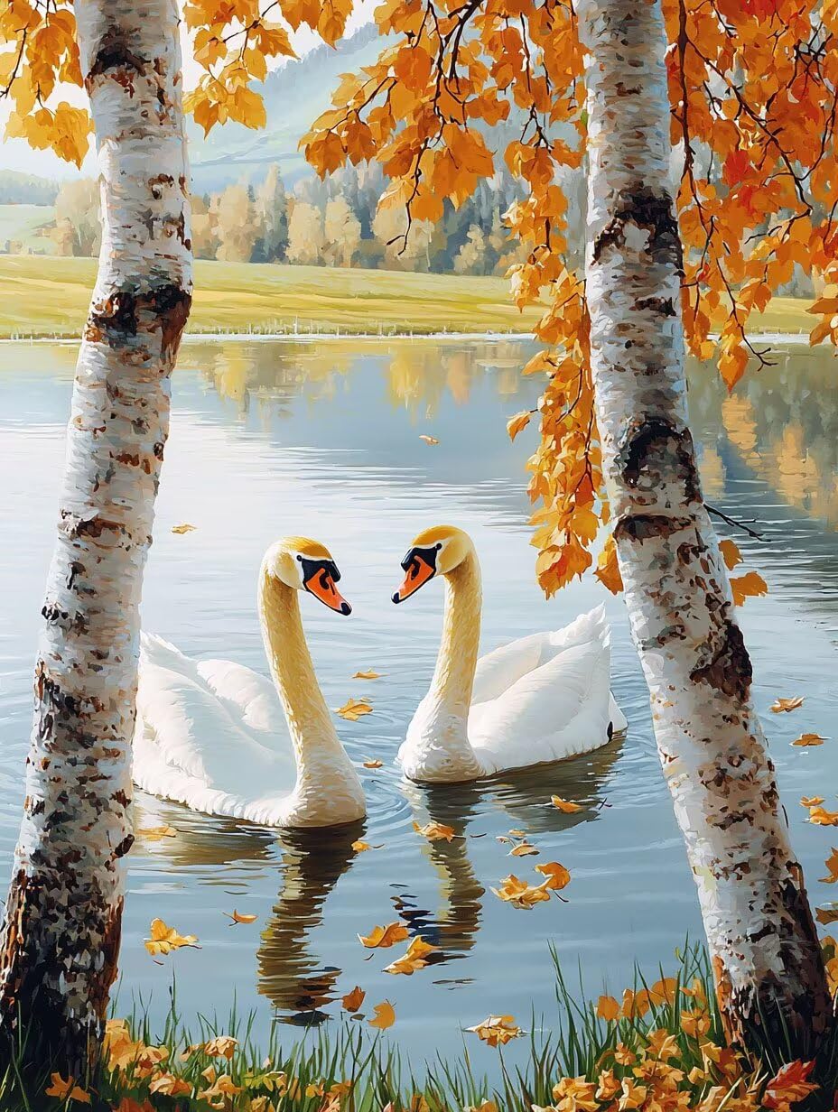 WEISHIWE Lac des cygnes Peinture Numero Adulte Kits, 80x100cm m-942
