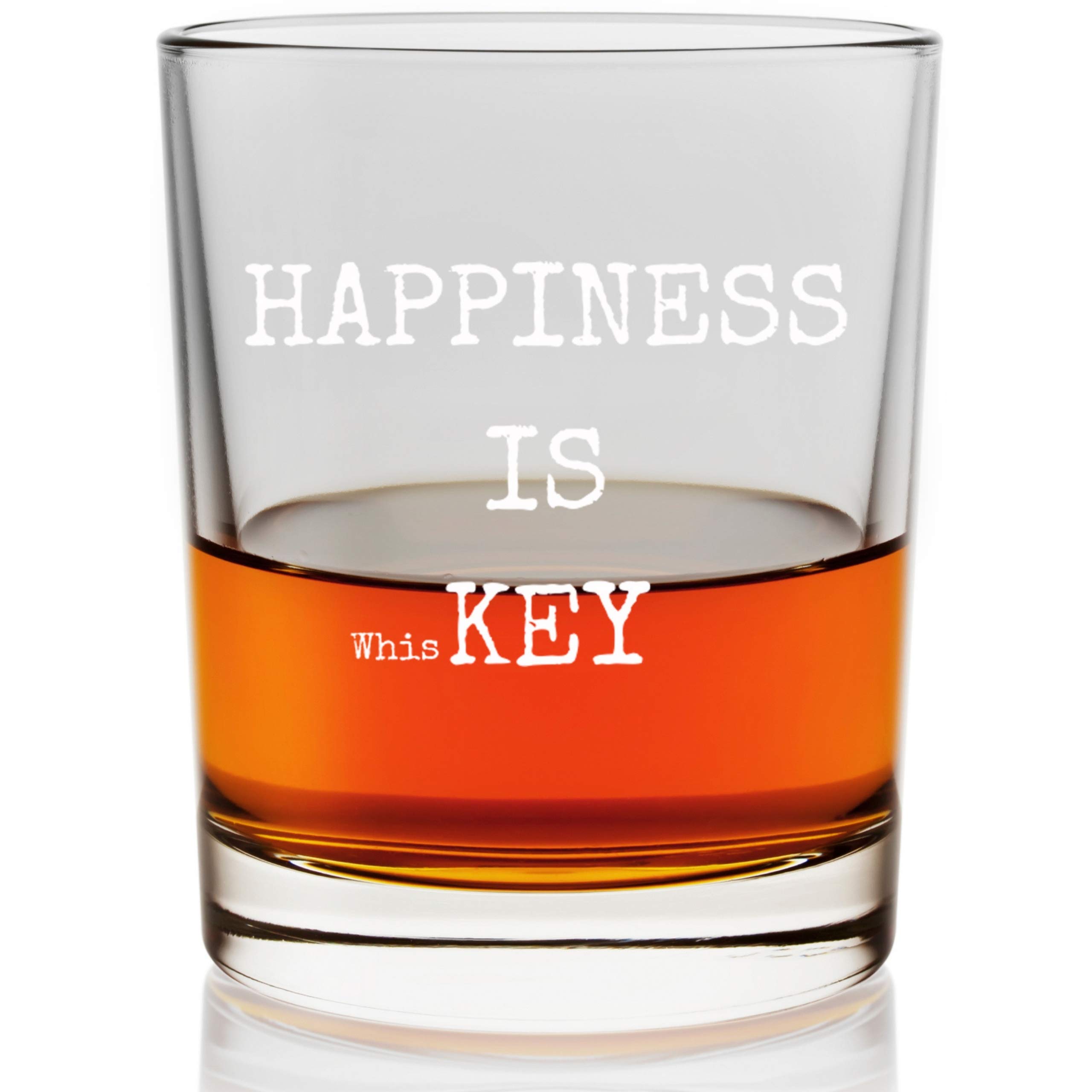 SNG WORLDSips N Giggles | Happiness Is Whiskey | 11 Ounce Rocks Glass | Old Fashioned | Whisky | Scotch | Highball Glass for Men Women Dad