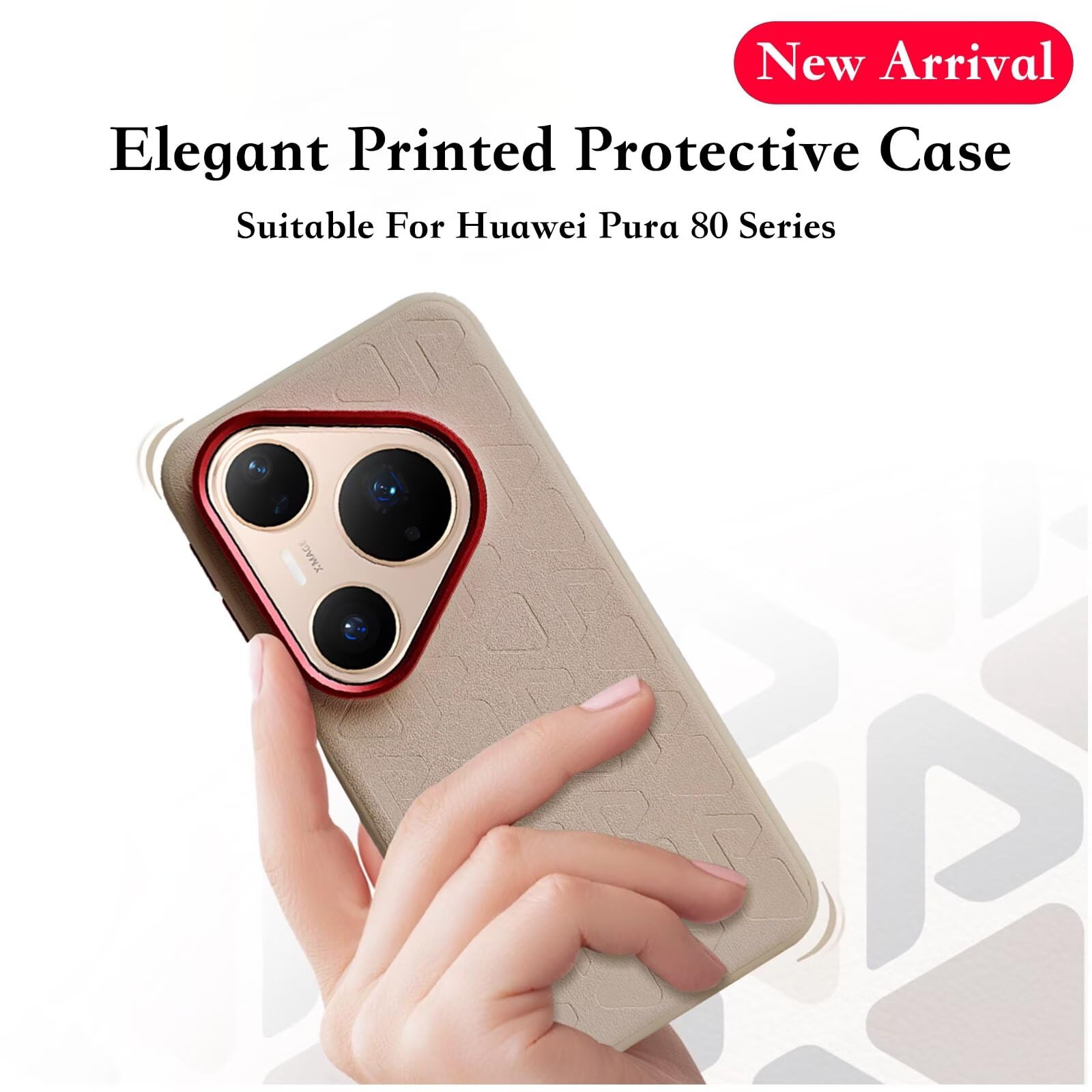 for Huawei Pura 80 Pro Case, Plain Leather Cell Phone Case,Anti Drop,360° Full Coverage Shockproof Phone Case Compatible with Huawei Pura 80 Pro ﻿ Khaki