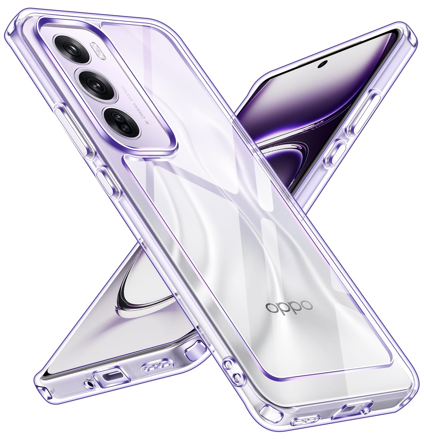 iVoler Anti Ingiallimento Chiaro Cover per Oppo Reno12 Pro 5G / Oppo Reno 12 Pro 5G, [Antiurto di Grado Militare] Trasparente Sottile Anti Graffio Custodia Case con Paraurti Assorbimento degli urti