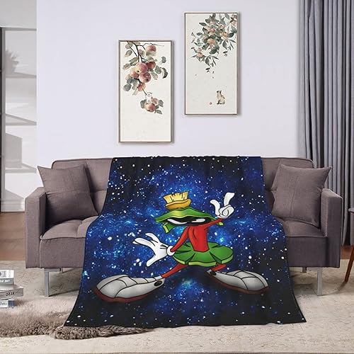 Miniatura 7 de ma-rvin - Manta de franela de dibujos animados ma-rtian suave, acogedora y ligera para ropa de cama del hogar, 80 x 60 pulgadas