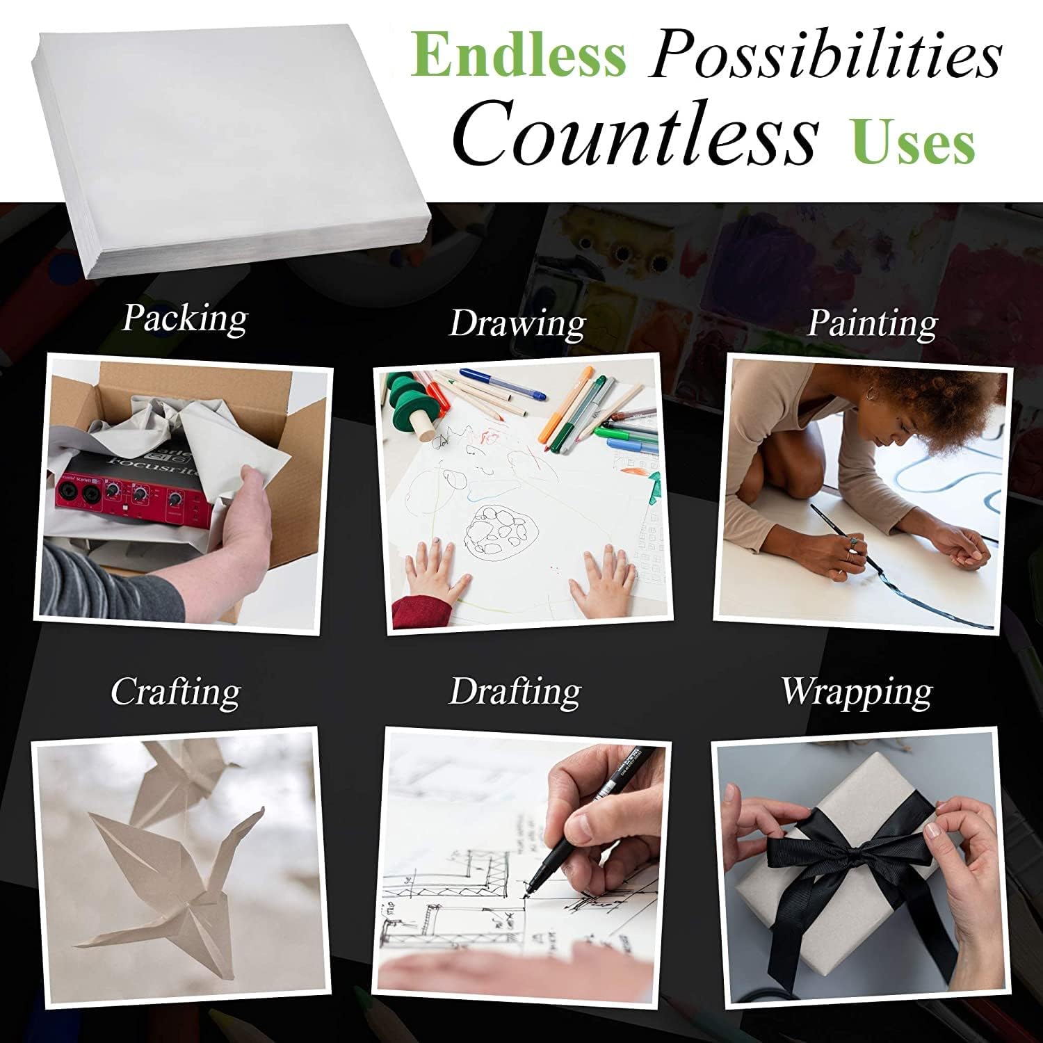 Grey Packing Paper For Moving - 300 Sheets Of 12x12 Inch Wrapping Paper For Fragile Items, Box Filler For China And Glassware