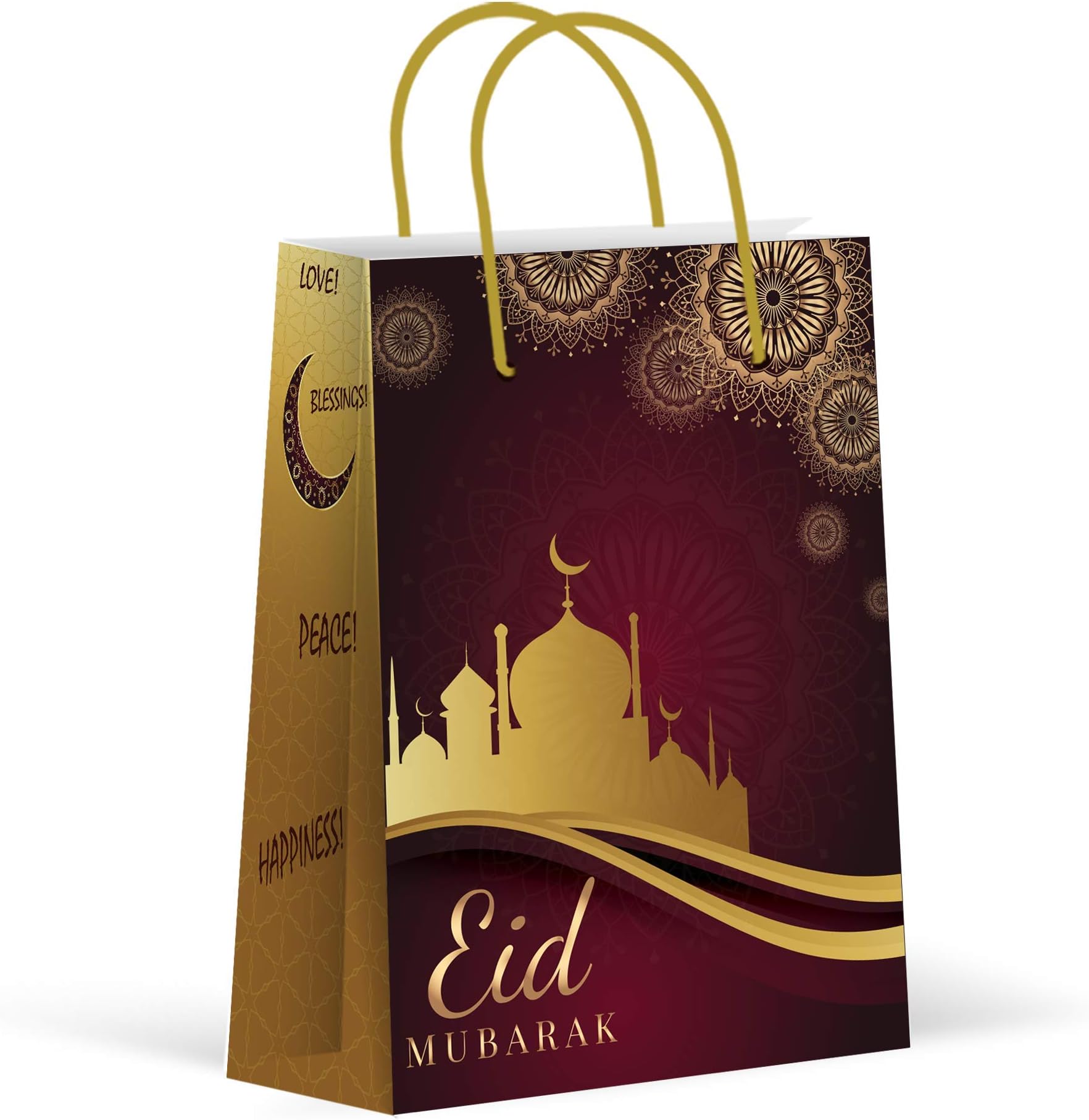 Premium Eid Mubarak Party Bags, Medium Size, Party Favor Bags, New, Treat Bags, Gift Bags, Goody Bags, Party Favors, Party Supplies, Decorations, 6 Pack