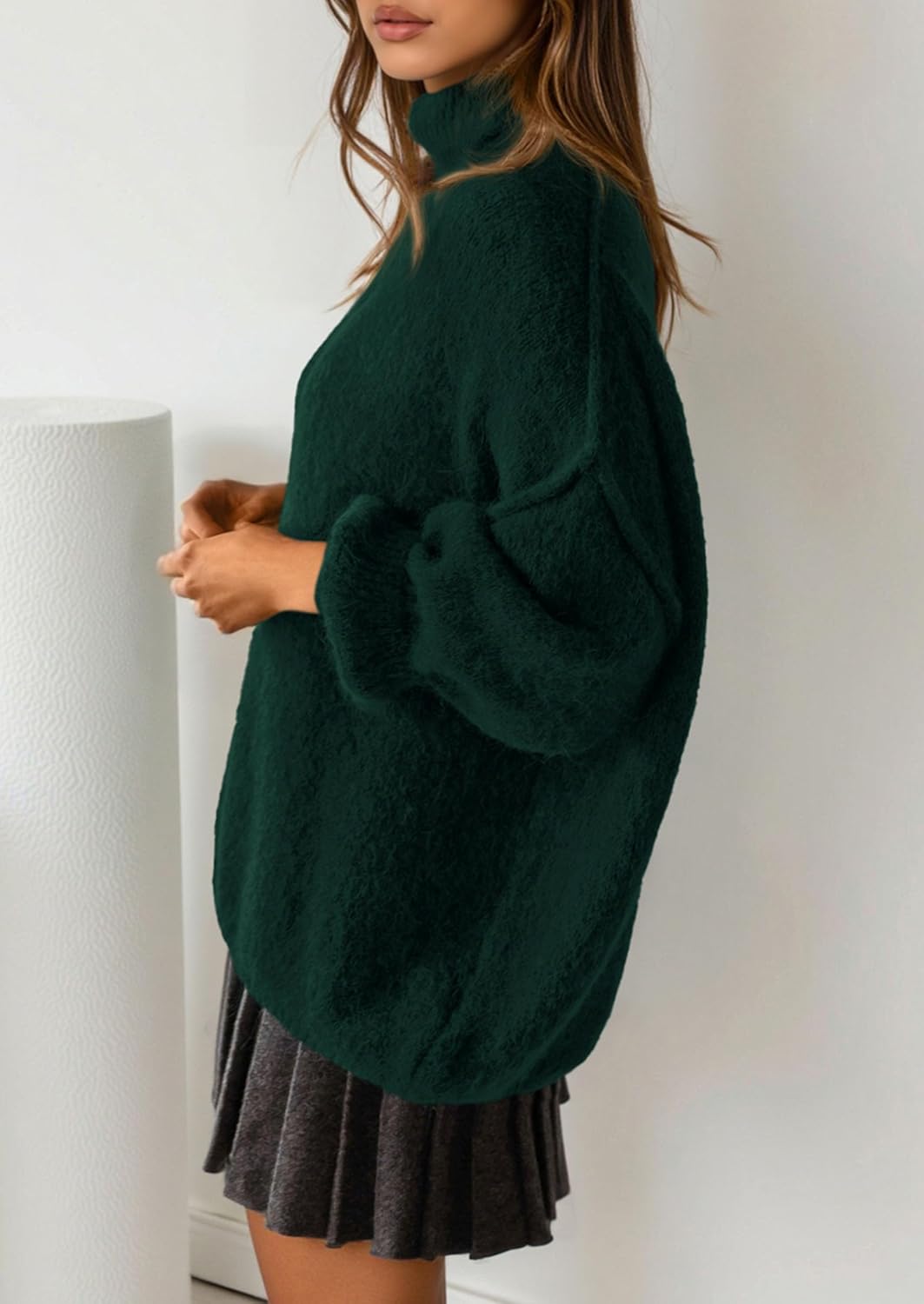 PRETTYGARDEN Oversized Sweaters for Women Fall Clothes 2026 Long Sleeve Mock Neck Tops Chunky Knit Pullover Winter Clothing - Image 3