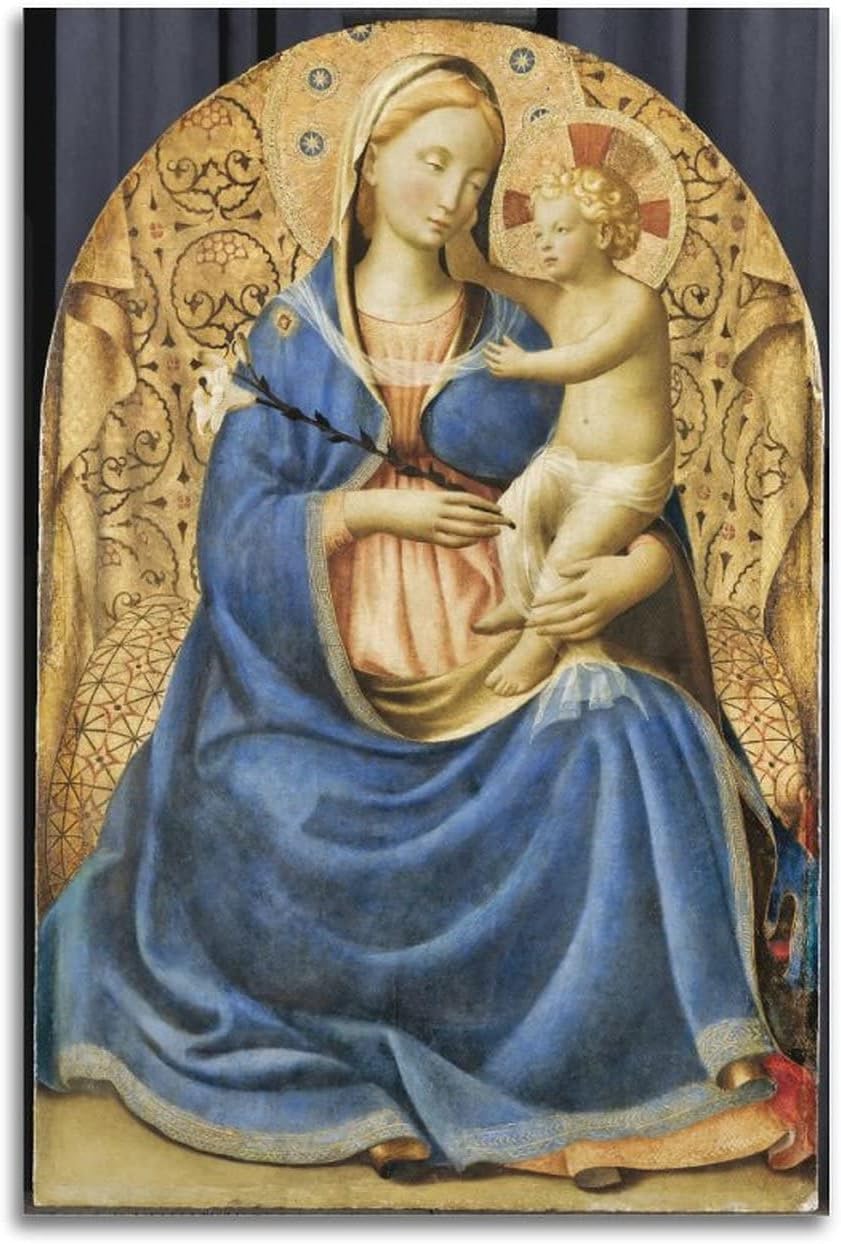 Amazon.co.jp: Fra Angelico 印刷ポスター「謙譲の聖母 (1440