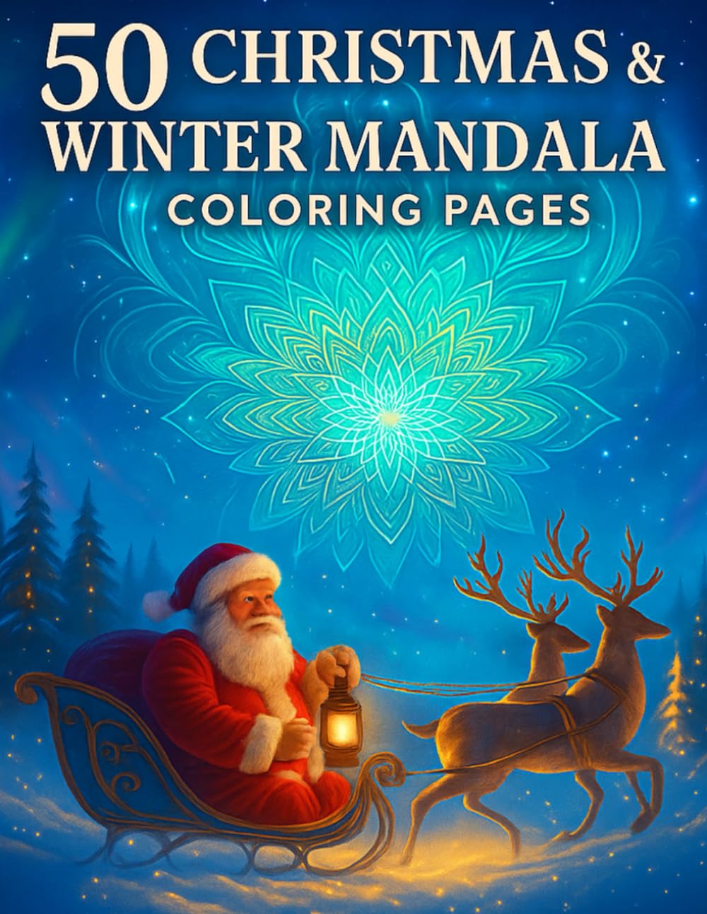 50 Christmas & Winter Coloring Book: Beautiful Winter Mandalas, Festive Scenes, Snowy Villages, Animals & Ornaments for Kids, Adults and Teens (Cozy Christmas Coloring Collection)