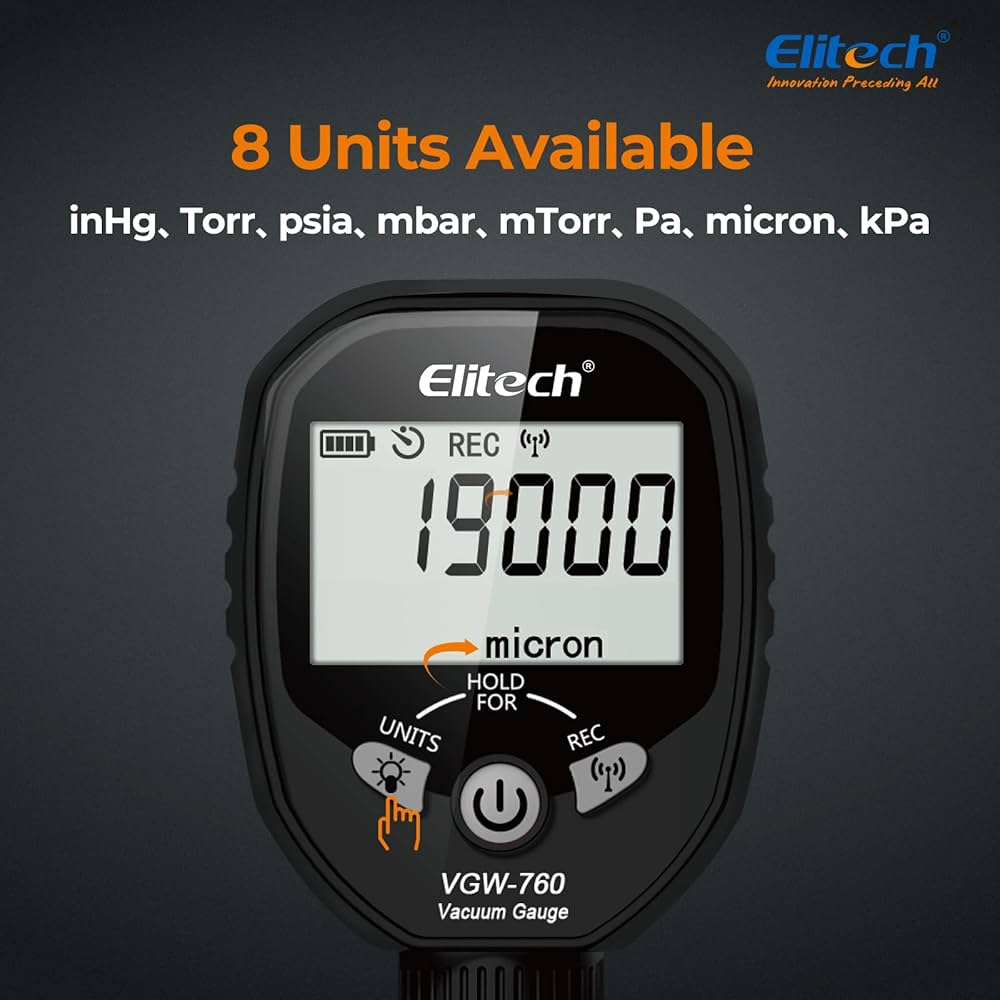digital vacuum gauge micron hvac