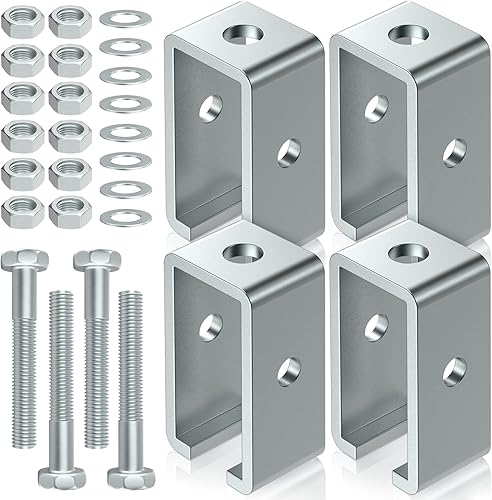 Paquete de 4 soportes de soporte de canal para todos los canales de puntal de 1-5/8 pulgadas, soporte de soporte de acero resistente, ganchos de