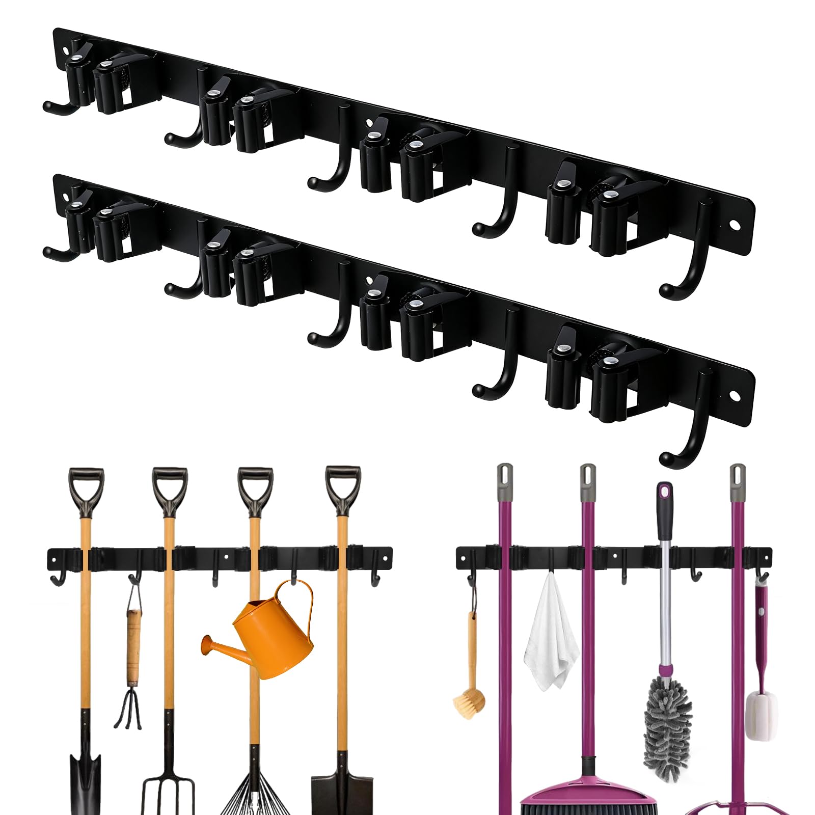 Support mural en acier inoxydable pour organiser la cuisine et le garage