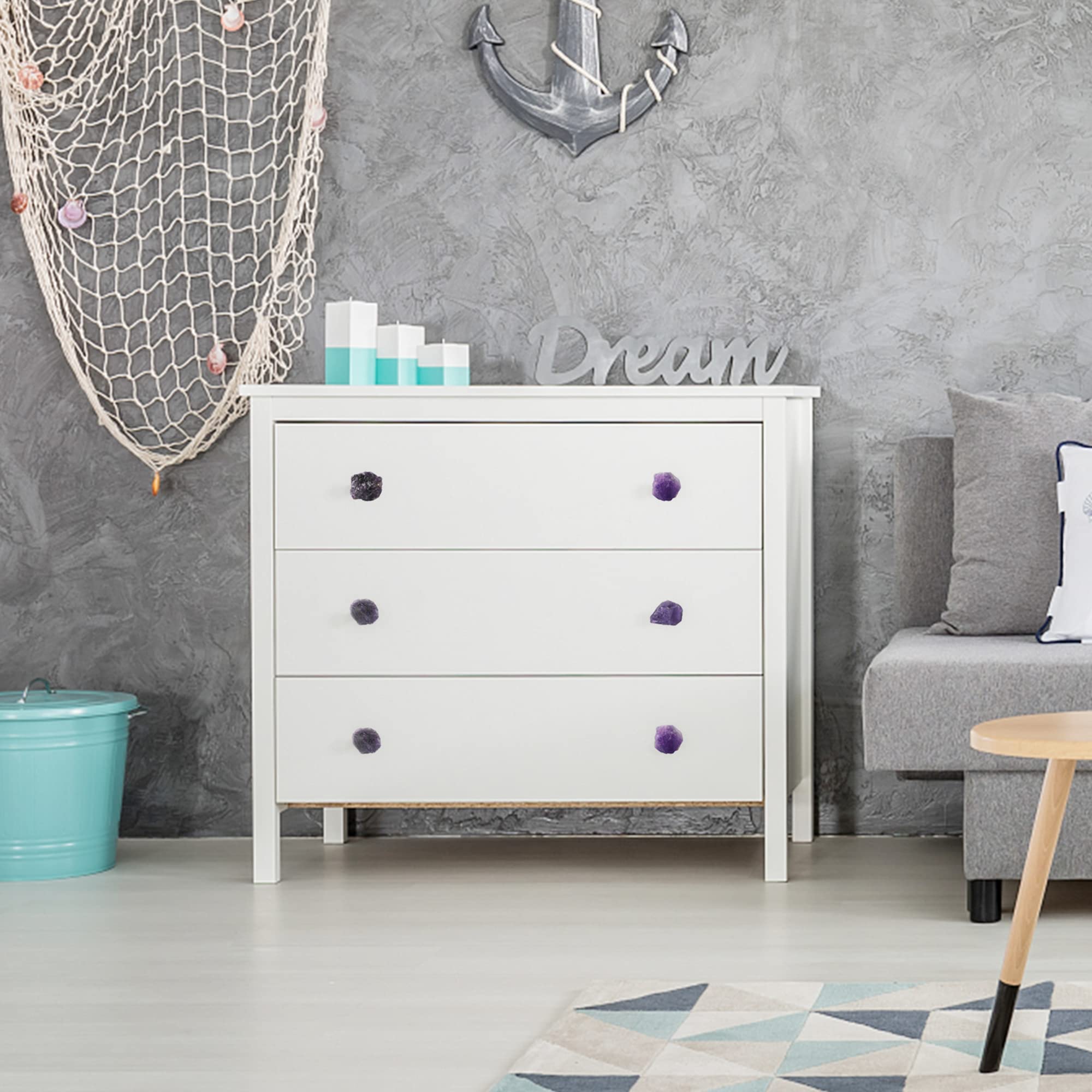 FZBHRO Lapis Lazuli Dresser Cabinet Knobs Mini Crystal Stone Drawer - View #11