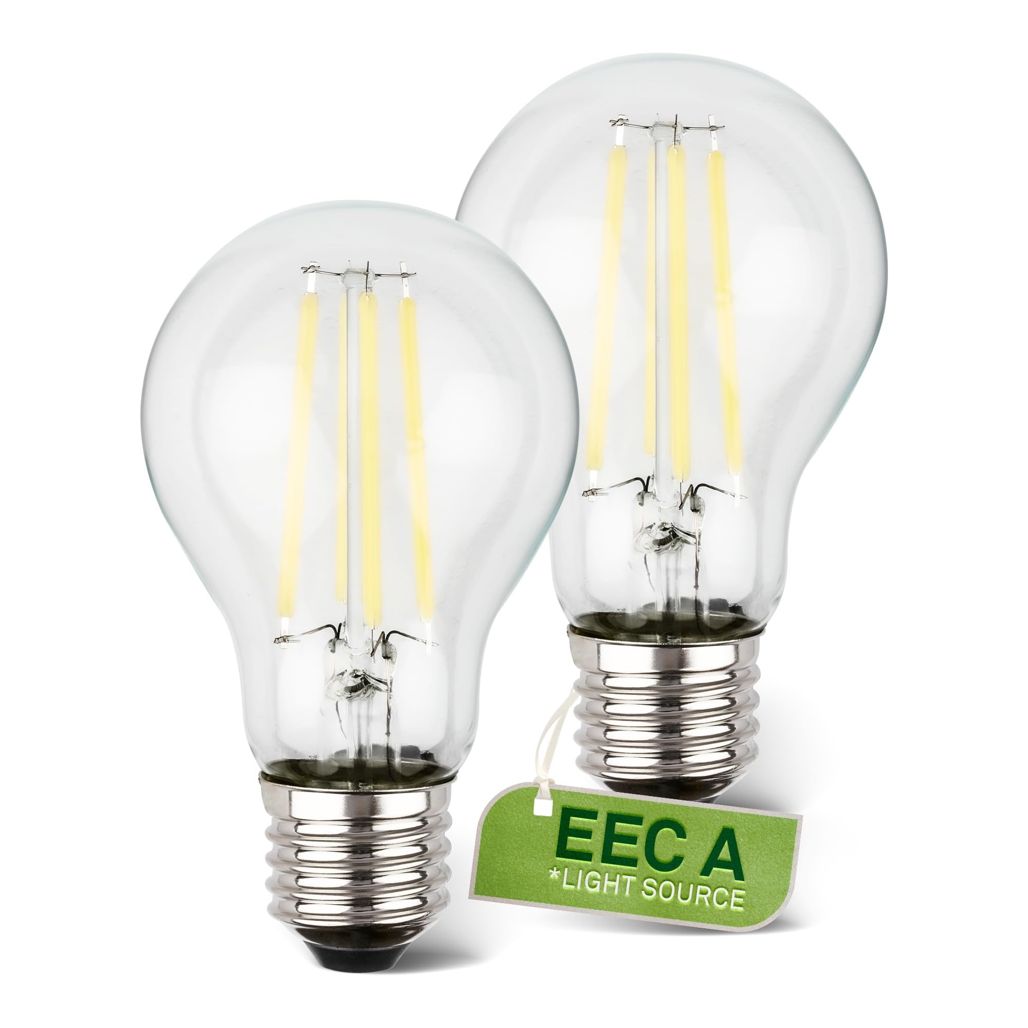 Briloner - EEK A Set of 2 Filament LED lamp E27 A60, Warm White Light, 4W, 840lm, LED Illuminant, Incandescent lamp, Bulb, 60x106 mm