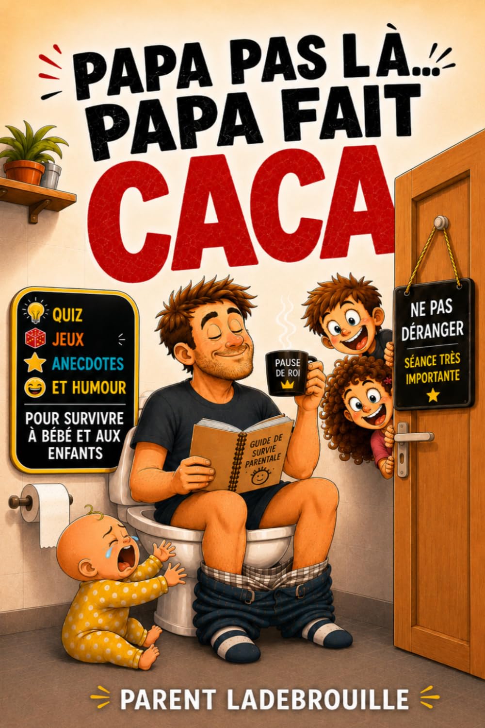 PAPA PAS LÀ… PAPA FAIT CACA !: Blagues, jeux, activités et conseils pour parents fatigués et sans écran - Idéal cadeau pour papa