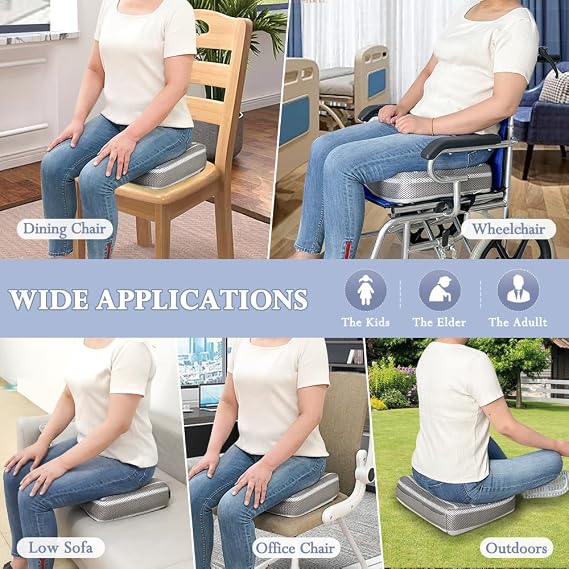 Adult Booster Seat Cushion Extra Firm Riser Chair Cushions for Elderly Washable Thick Chair Lift Pads to Raise Height for Couch, Home, Patio, Office Seat