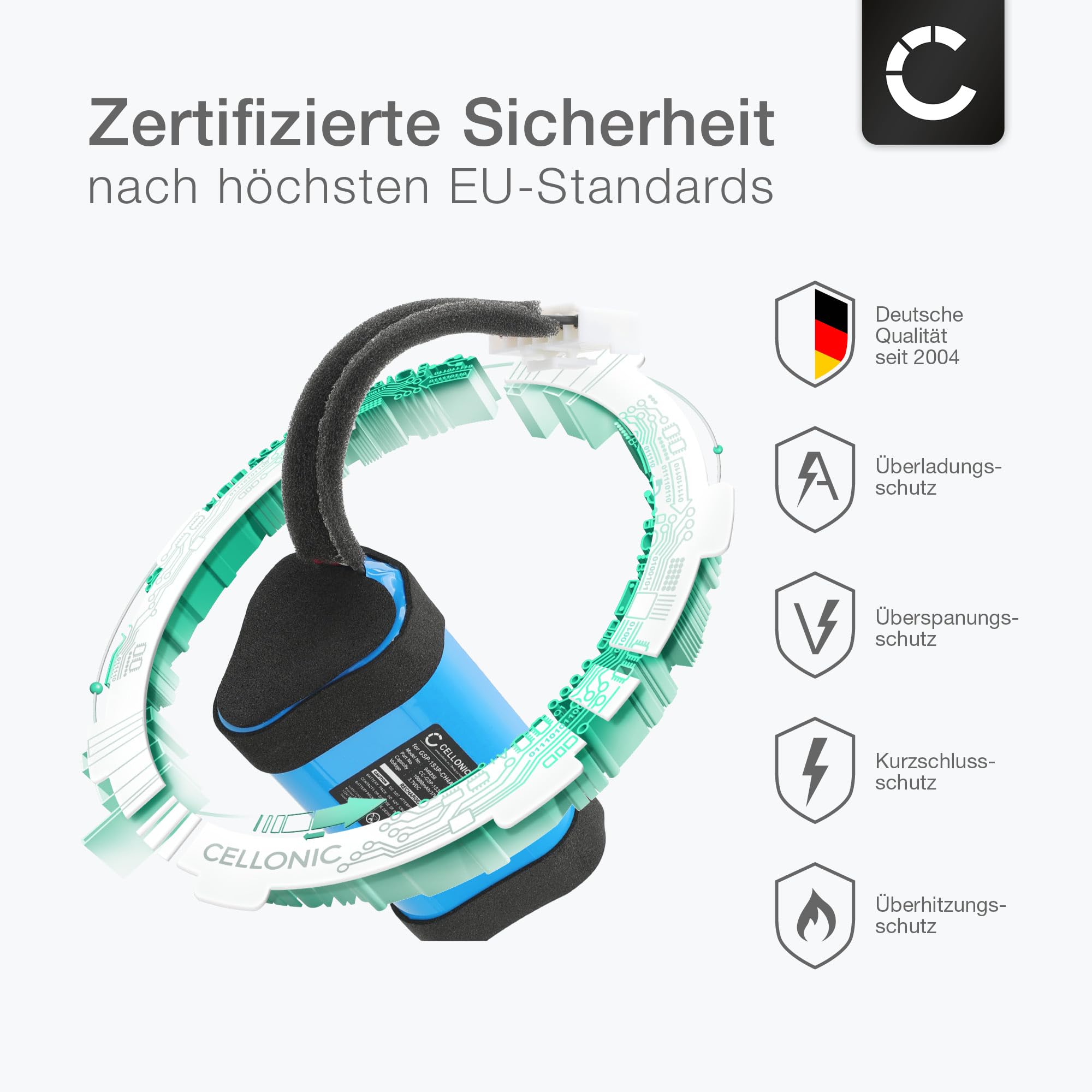 CELLONIC, Akku für Lautsprecher Kompatibel mit JBL Charge 5, Charge 4, GSP-1S3P-CH4A, GSP-1S3P-CH4D (3.7V 10000mAh)