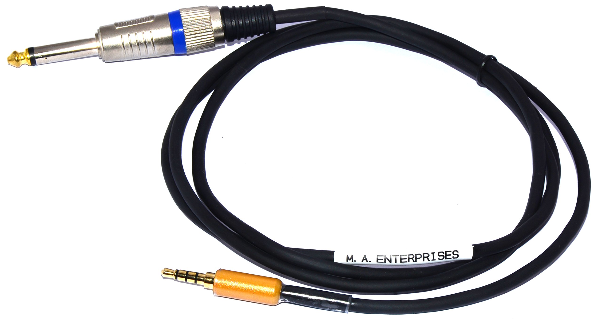 MA Mono Plug 6.35mm to 3.5mm 4 Pole Stereo Audio Jack 5m Amplifier Laptop Mobile Recording Guitar Cable [Silver, Black] - Image 2 thumbnail