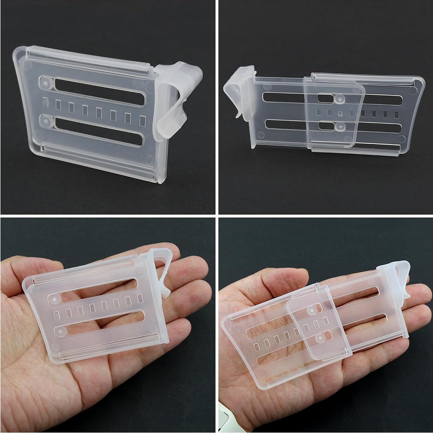 Retractable Fridge Dividers, 12 Pcs Adjustable Refrigerator Drawer Organizers with Snap-On Clips, Clear Expandable Dividers (3.1-4.7 Inch) for Kitchen Cabinet & Fridge Storage