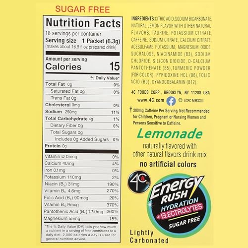4C Energy Rush Psd With Electrolytes 18Ct Lemonade thumb #1