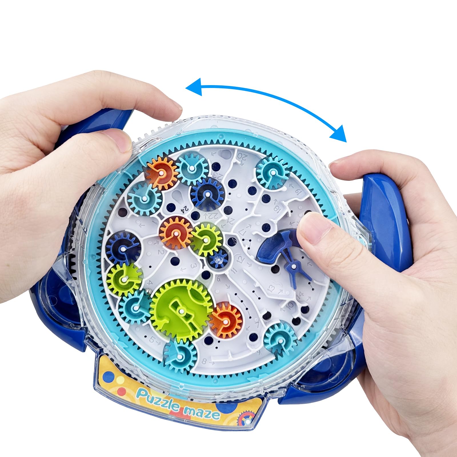 Chiluxendo Bola Laberinto(Azul), Games Maze Puzzles Juego de Rompecabezas 3D con Bolas, Ball Juguetes Educativos Control de Engranajes, Laberintos para Niños de Paciencia Regalos Mayores de 4 Años