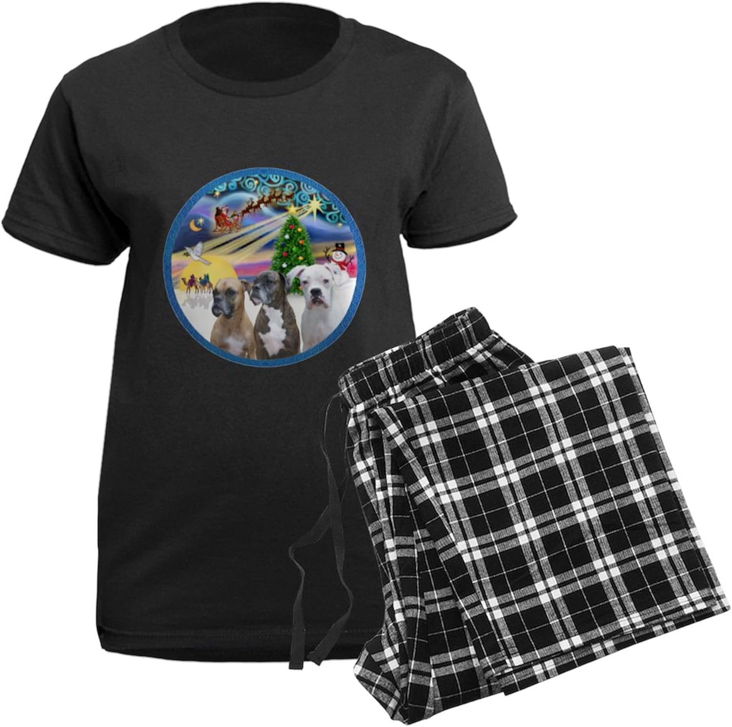 CafePress R Xmasmagic 3Boxers Women's Dark Pajamas Womens Novelty PJ Sleepwear