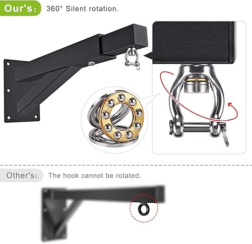Miniatura 4 de SELEWARE Soporte de pared para bolsa de boxeo resistente, soporte ajustable para bolsa de boxeo en casa, gimnasio, interior y exterior, boxeo, Muay