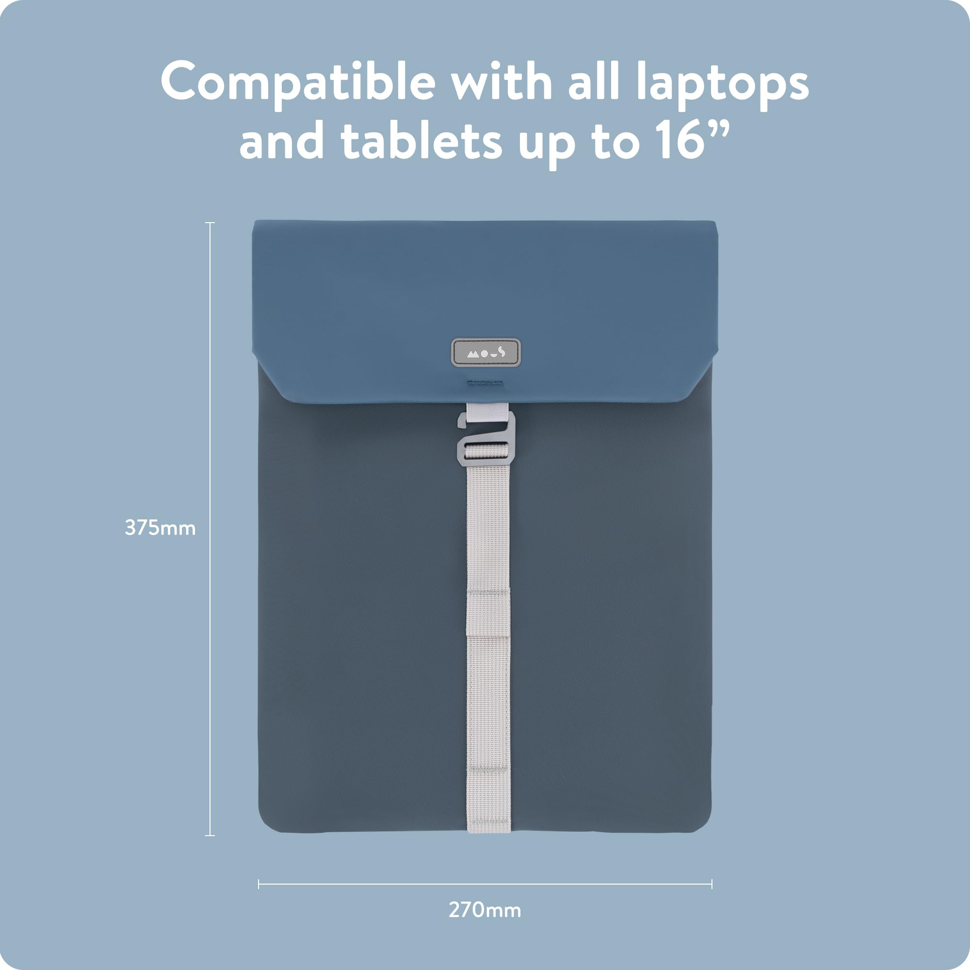 Mous – Borsa per Laptop da 16 Pollici - Custodia Universale per Laptop - Blu Navy | Mous – Borsa per laptop 16" – Custodia universale per laptop – Custodia resistente all'acqua – Blu marino