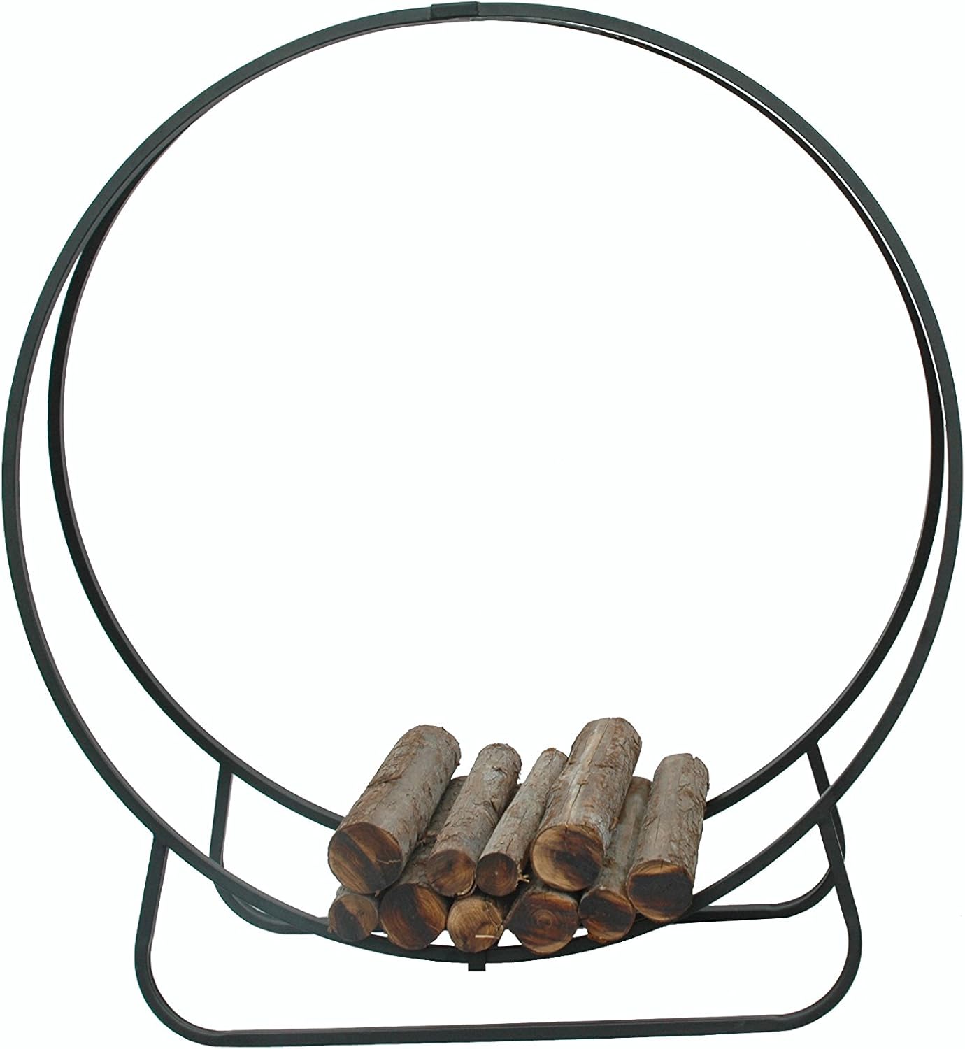 Large Metal Wrought Iron Contemporary Round Log Basket Fireside Carrier
