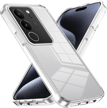 Crystal Clear Compatible with Vivo V29 5G/S17/S17 Pro, Hard Acrylic PC, Ultra Thin Protective Back Cover, Anti-Scratch and Shock Absorbing Compatible with Vivo V29 5G/S17/S17 ProBeyaz