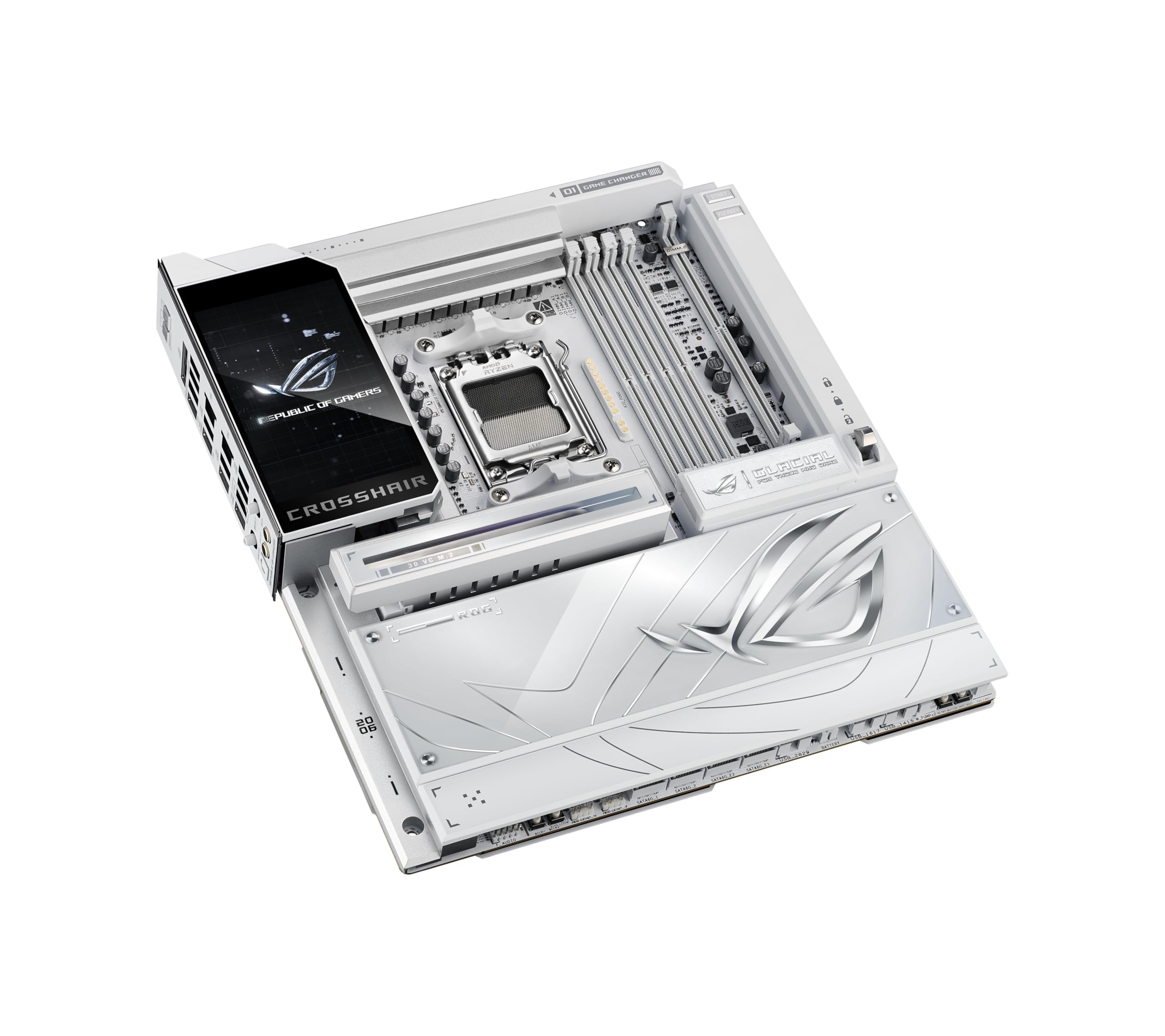 ASUS ROG Crosshair X870E Kühler, AMD E-ATX Motherboard, 24+2+2 Leistungsphasen, DDR5-Steckplätze, zwei PCIe® 5.0 x16 Safe-Steckplätze, sieben M.2-Slots, Dual Realtek 10G Ethernet, AI Cache Boost, Full