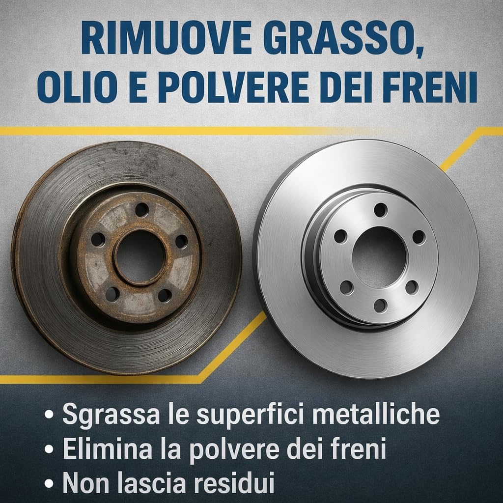 GiDeli Detergente per freni, 4 taniche da 5 l, per auto, moto e bicicletta, rimuove olio, grasso, polvere dei freni, residui di colla, sgrassante da officina, asciugatura rapida, senza lasciare