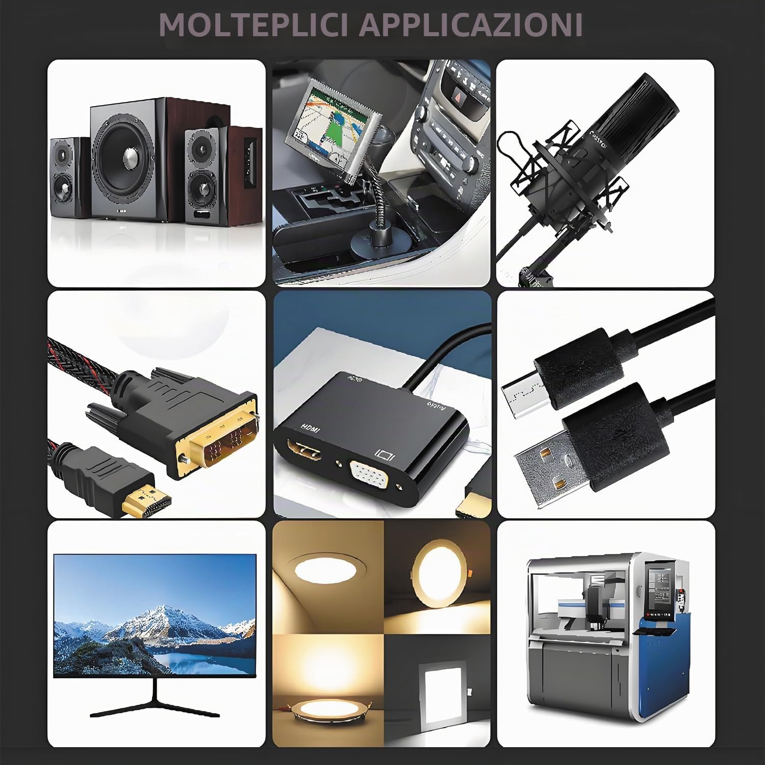 Ferrite Anello Nucleo 48 Pezzi Anello di ferrite Core nero Clip-on Ferrite Core RFI EMI Rumore Soppressore Cavo Clip 3.5mm - 13mm Diametro Interno per cavi USB RFI EMI (6 diverse 48 Pezzi)