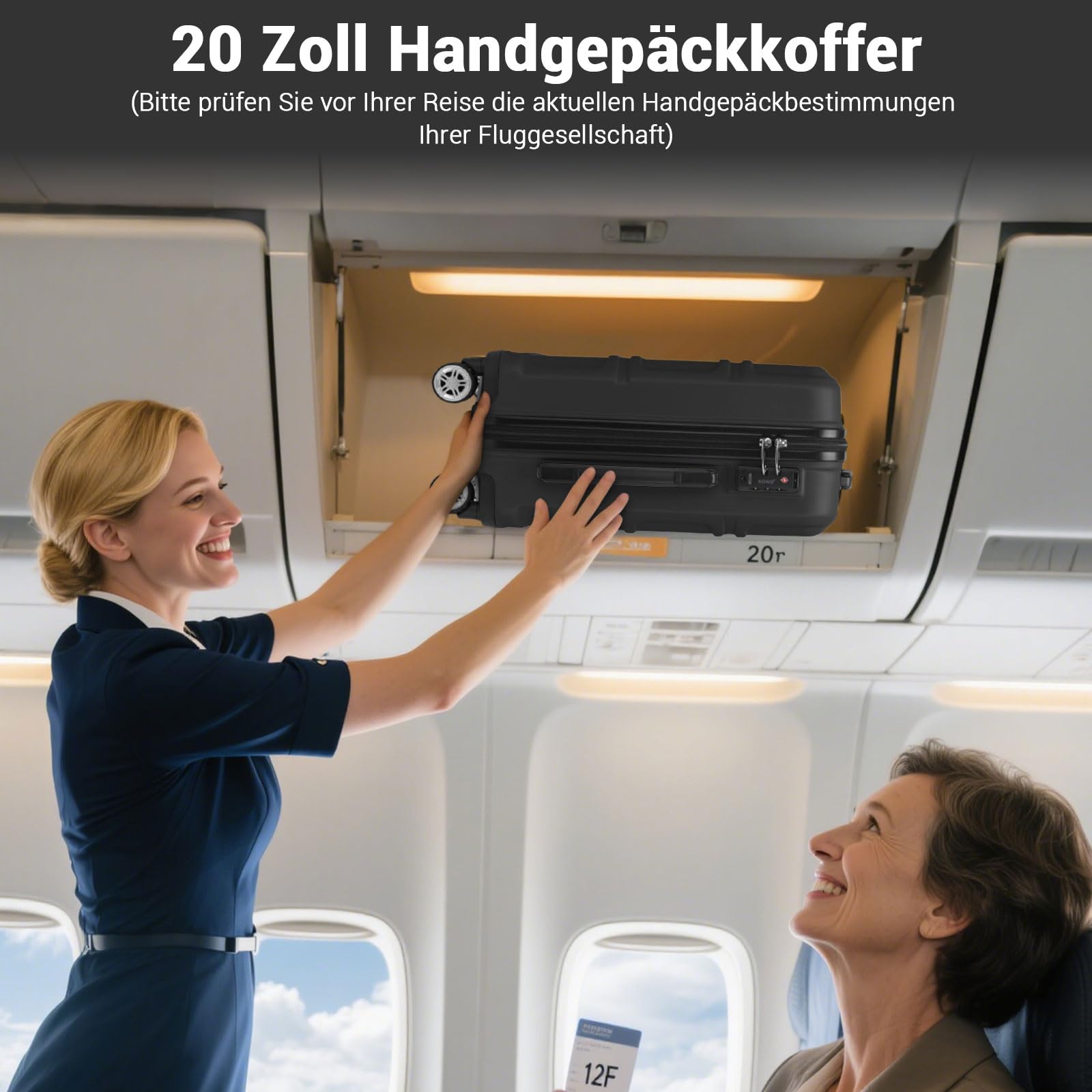 KONO Hartschalenkoffer ABS+PC Trolley TSA Schloss 360° Leisen Rollen Reisekoffer S M L XL XXL