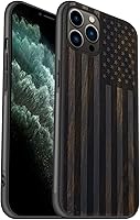Vista 1 de Carveit Funda de madera para iPhone 11 Pro Max [madera real dura y TPU suave negro] a prueba de golpes, protector de teléfono de madera único