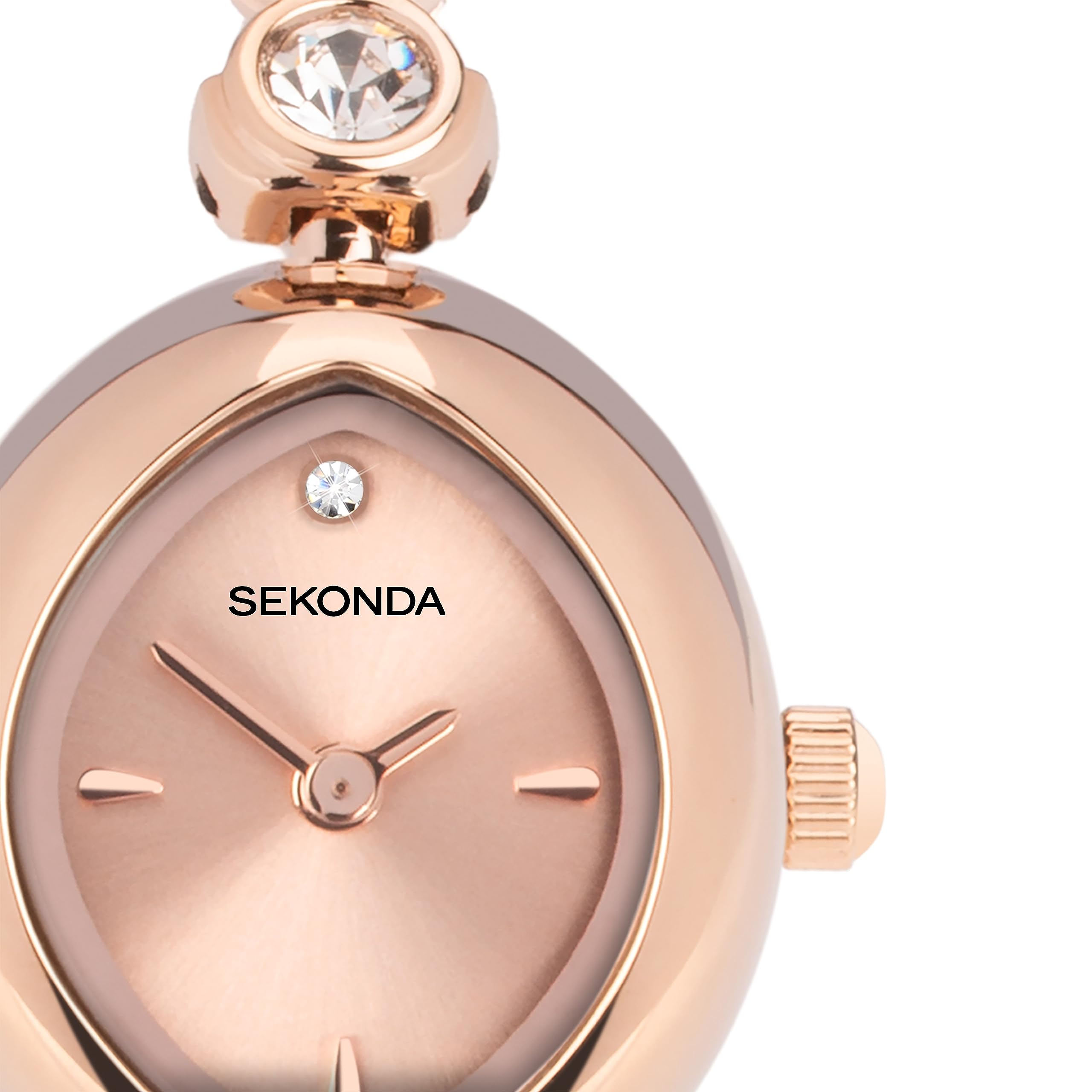 Sekonda Zestaw upominkowy damski 19 mm kwarcowy zegarek w kolorze różowym z wyświetlaczem analogowym i paskiem ze stopu różowego złota 49035