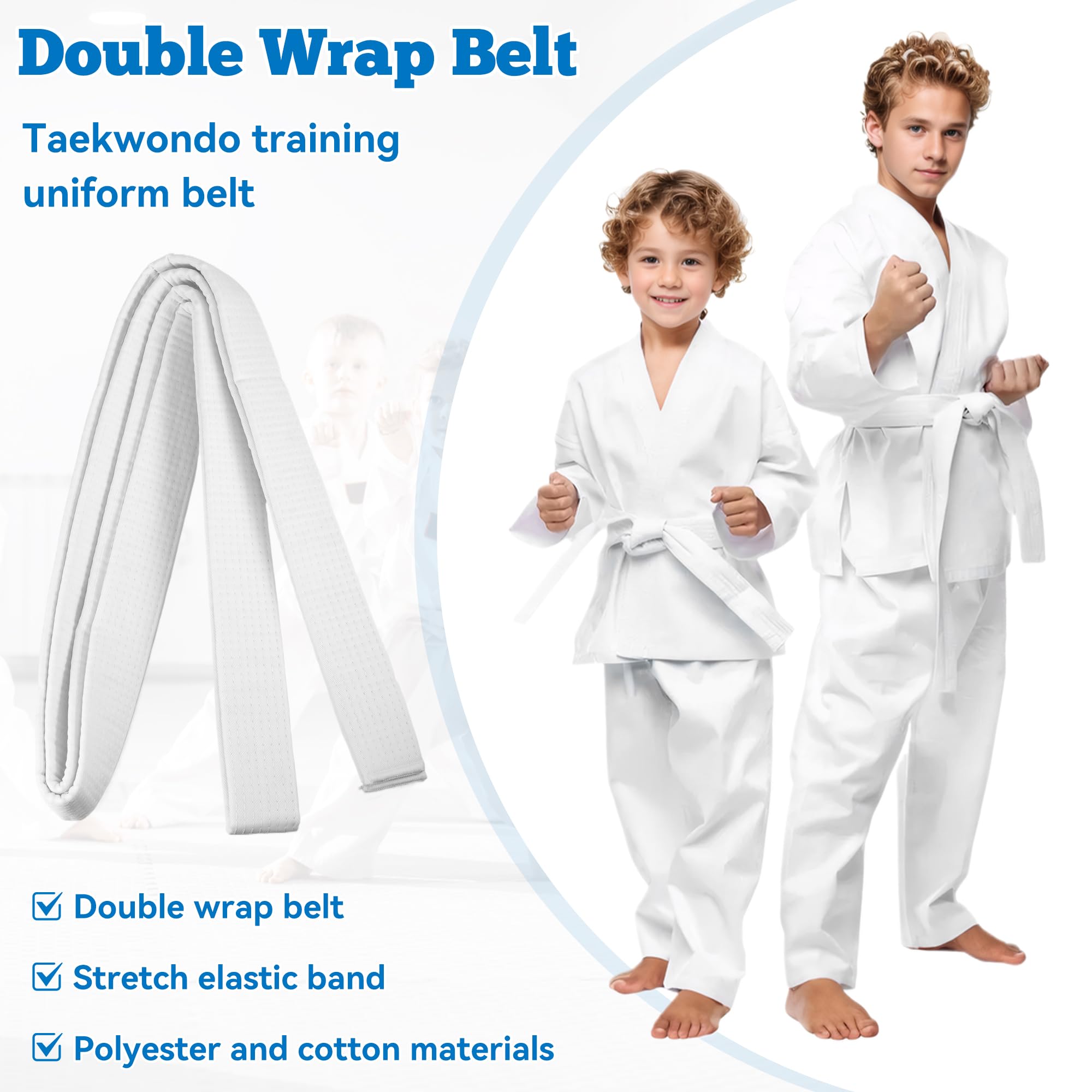 2 sztuki judo karate pasek do sztuki walki karate judo bawełna Taekwondo Belts profesjonalny pasek do karate aikido biały pas dla dzieci dorosłych pas do sportów walki 260 cm