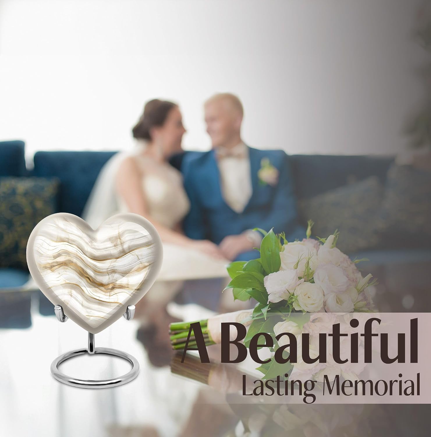 Swirl Urn, Heart Urns for Ashes, Pack of 5 (10 Inch Urn with 3 Inch Urn Set of 4) - Cremation Urns for Human Ashes - Pet Urns for Ashes - Urn for Ashes for Women - Cat Urns for Ashes