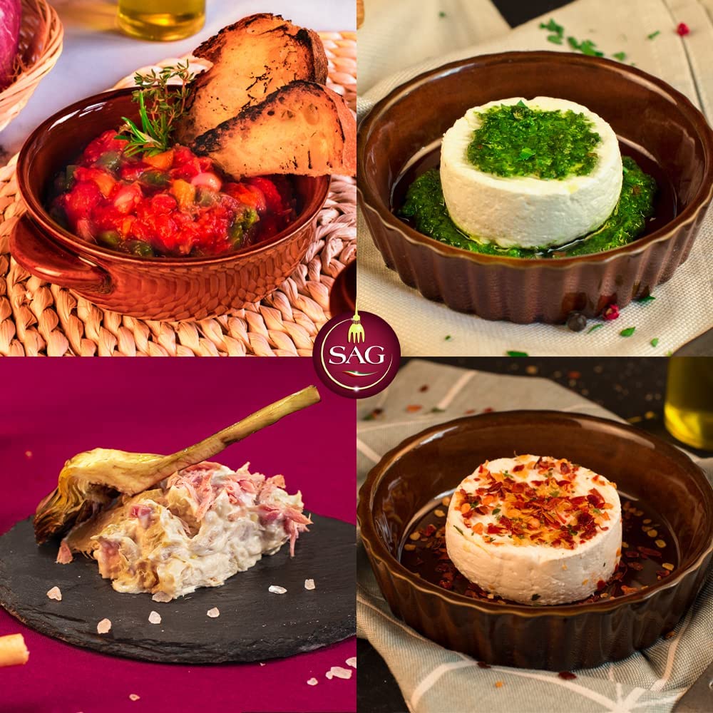 Cesto specialità gastronomiche piemontesi con antipasto piemontese, insalata tonno e carciofi, tomini verdi e piccanti (Confezione 4 pz. da Kg) – SAG